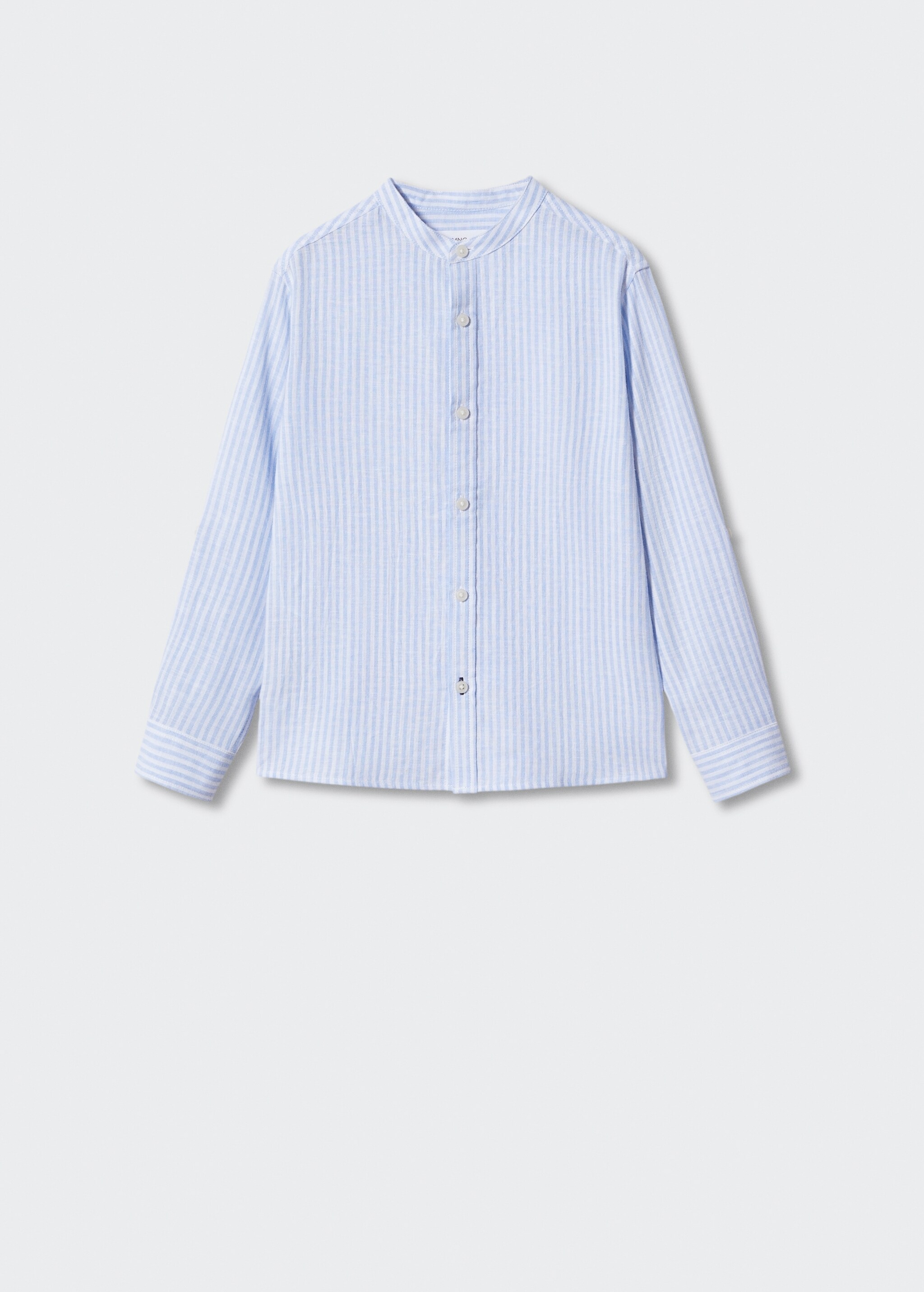 Randig linne-blandad skjorta - Artikel utan modell