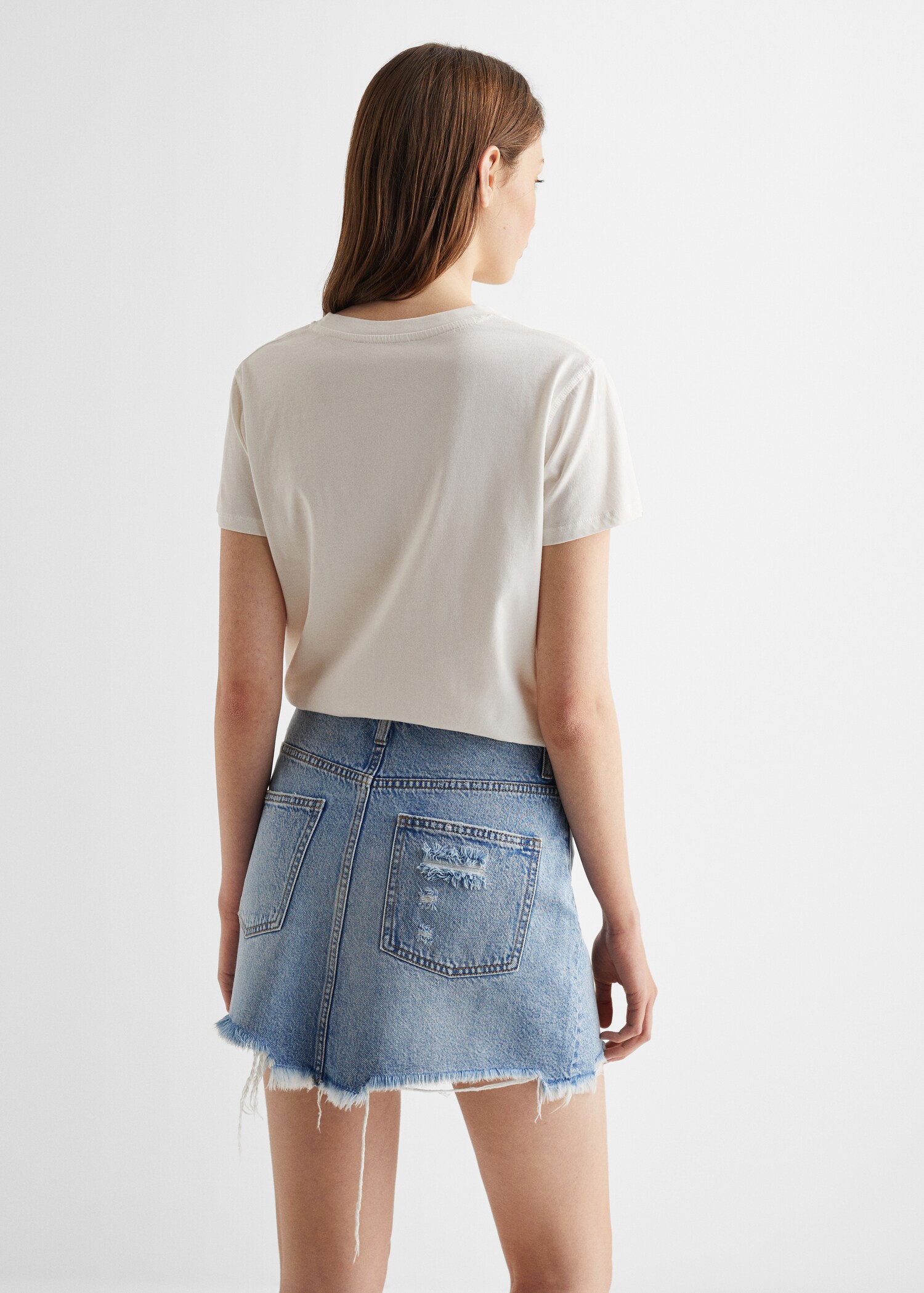 Jeansrock mit ausgefranstem Saum - Rückseite des Artikels