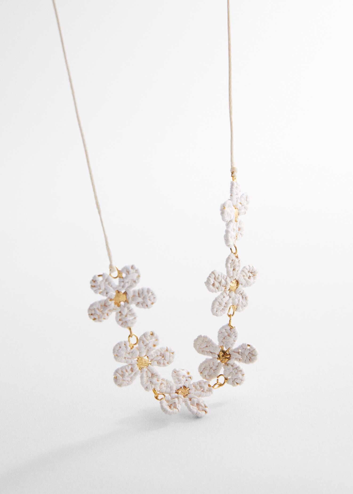 Collar crochet flores - Plano medio
