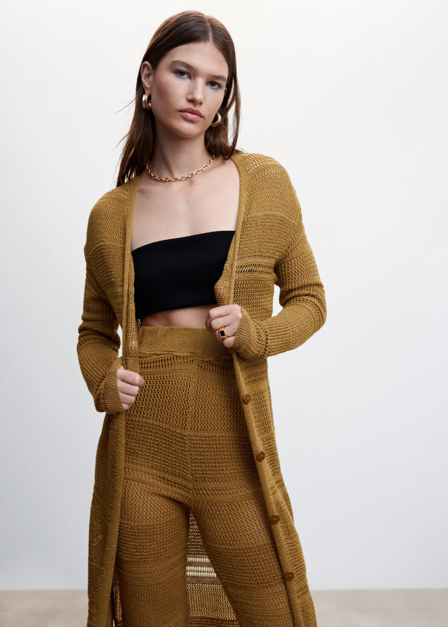 Openwork knit trousers - Medium plane