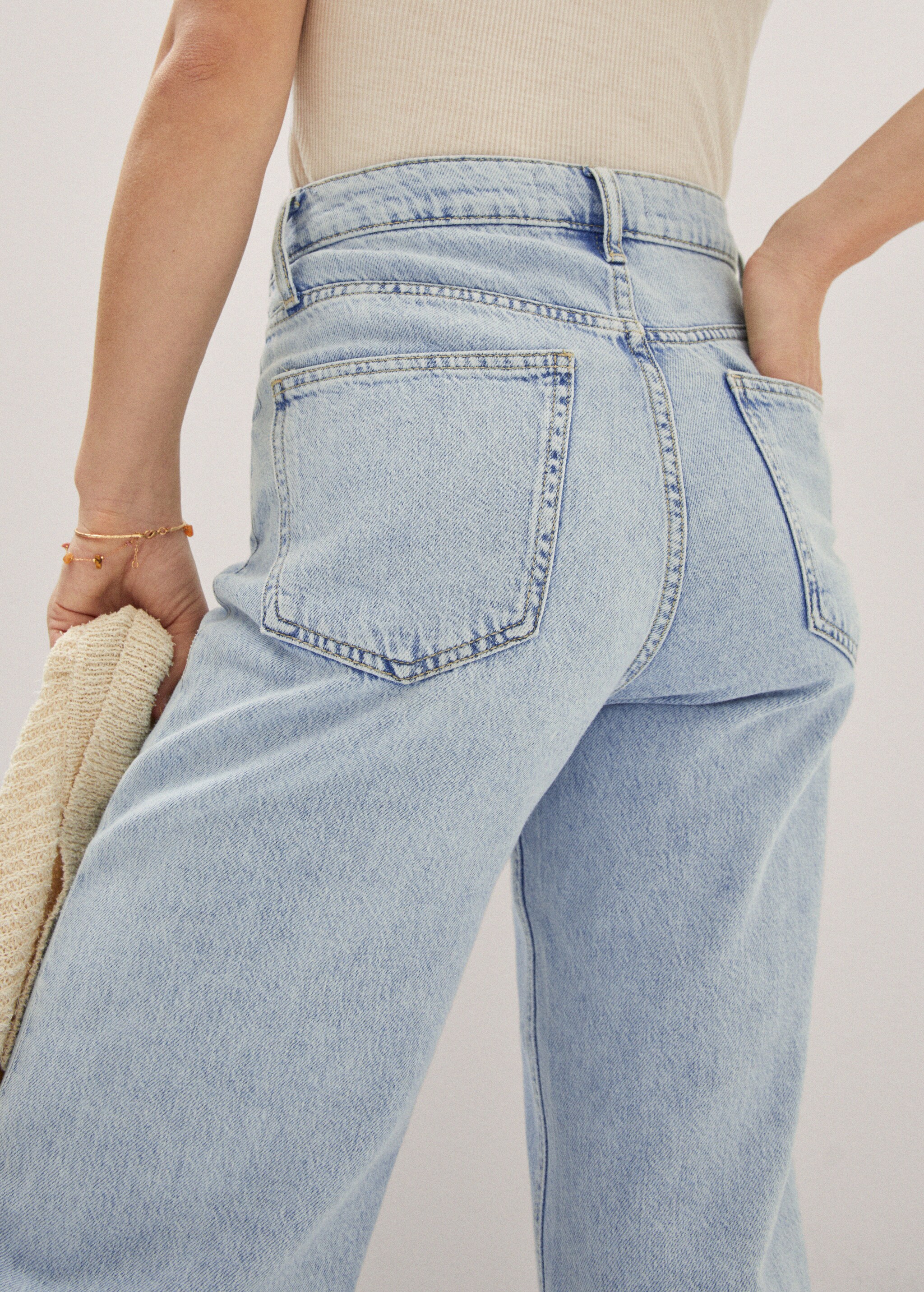 Wideleg low frayed hem jeans - Details of the article 6