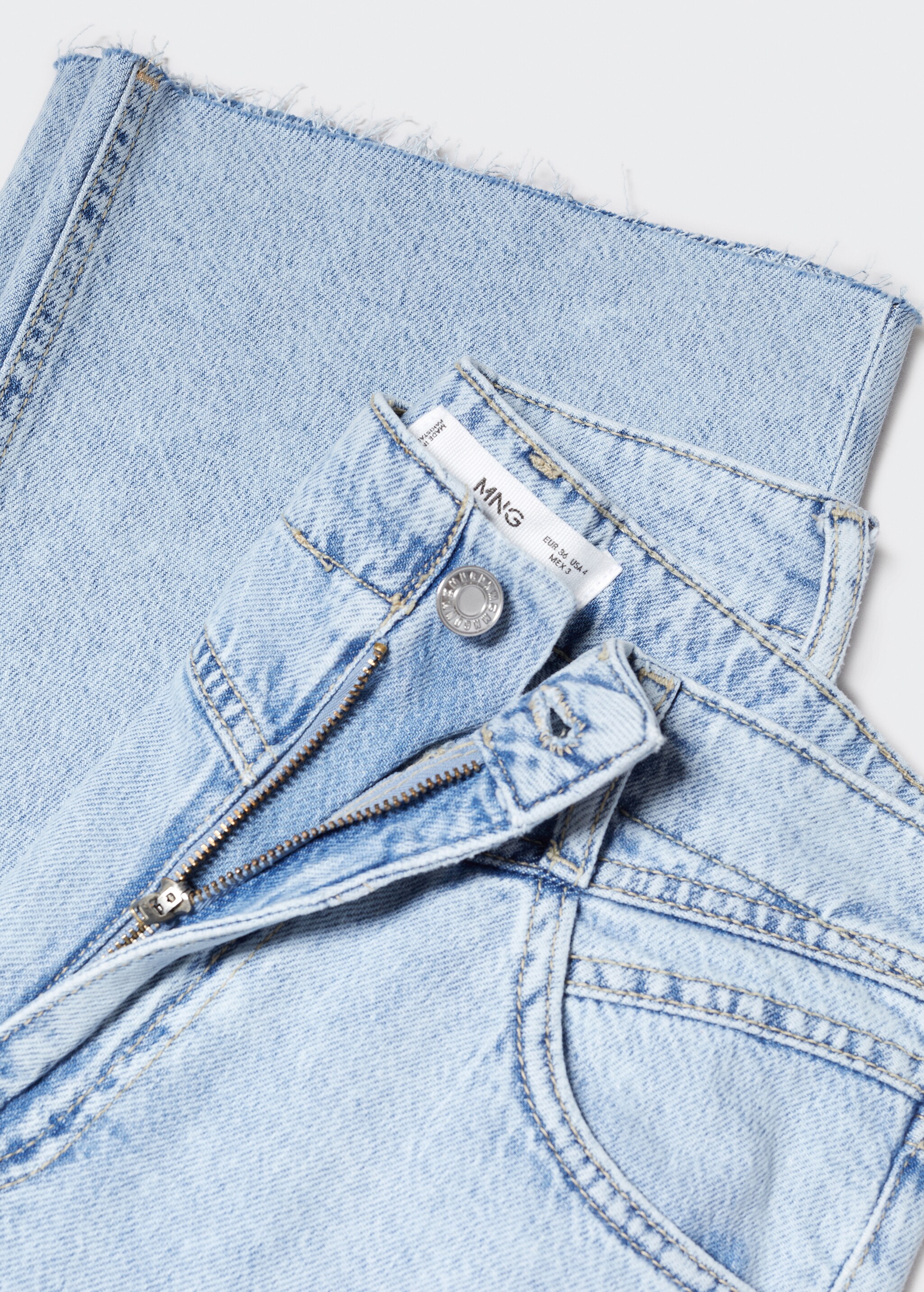 Wideleg low frayed hem jeans - Details of the article 8