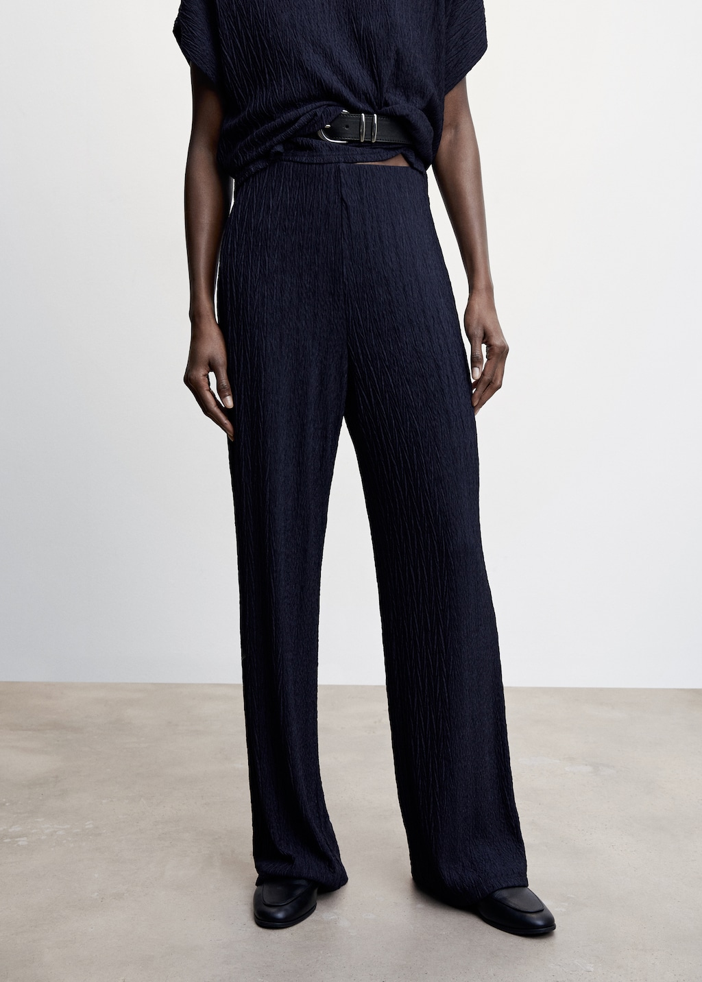 Textured palazzo pants Women MANGO OUTLET USA