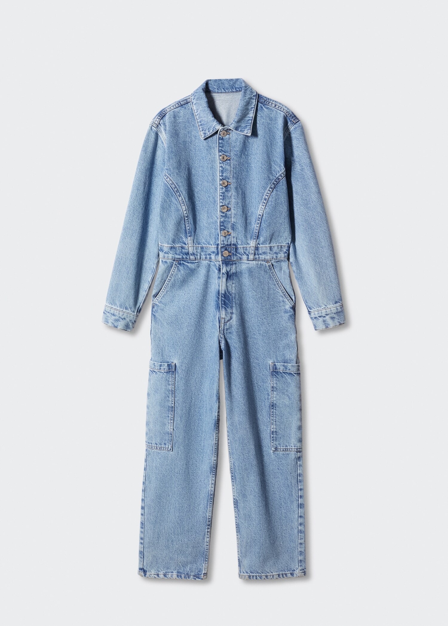 Denim cargo jumpsuit - Article without model