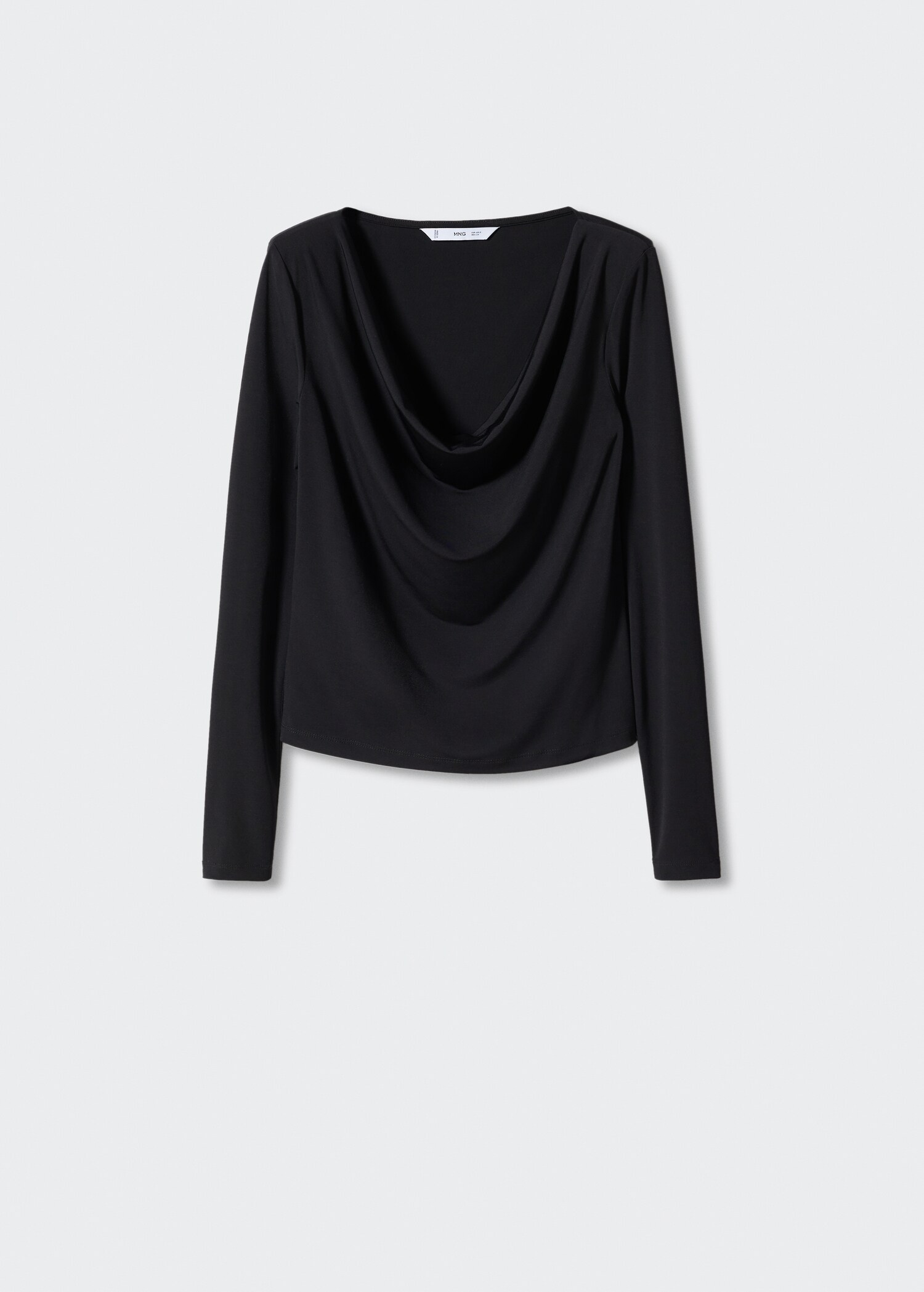 T-shirt met watervalhals - Artikel zonder model