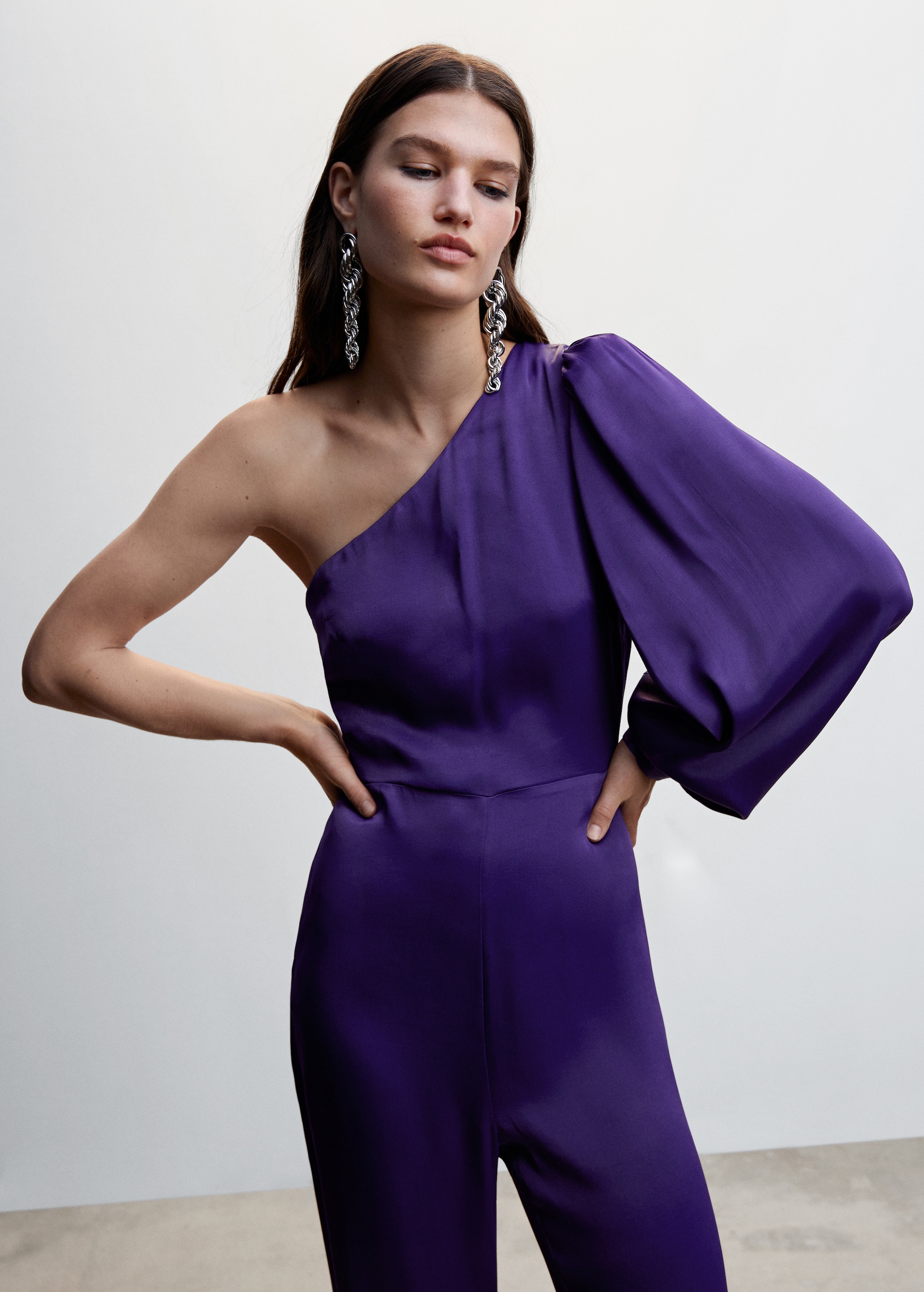 Mango Monos De Fiesta Cuello Halter Mono Satinado Cuello Halter