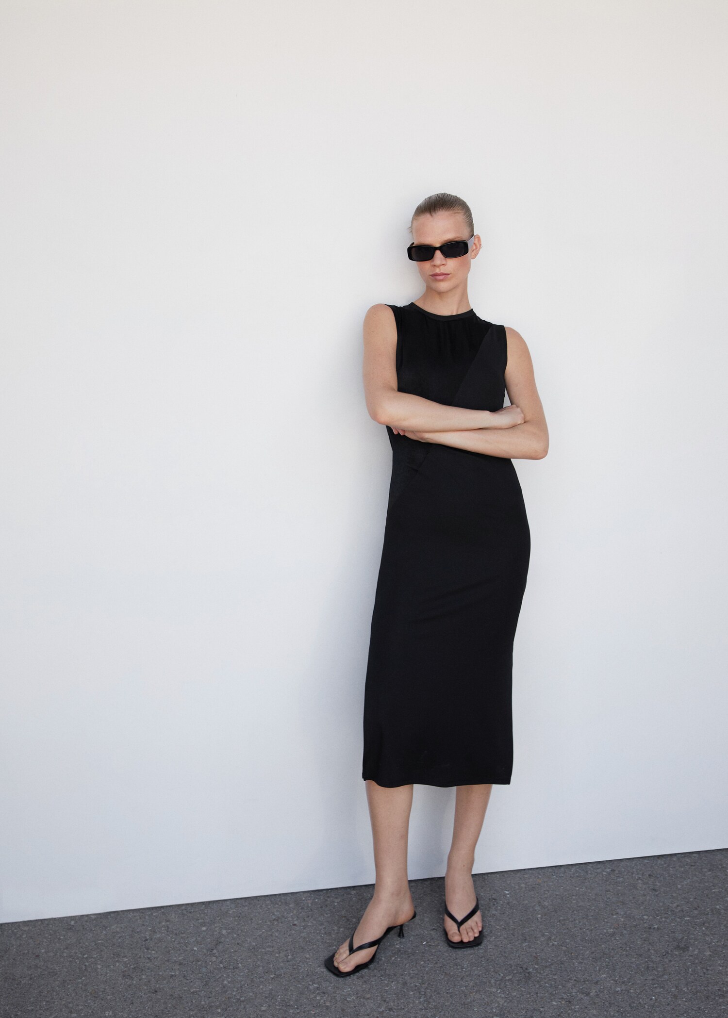 Satin panel dress - Details of the article 2