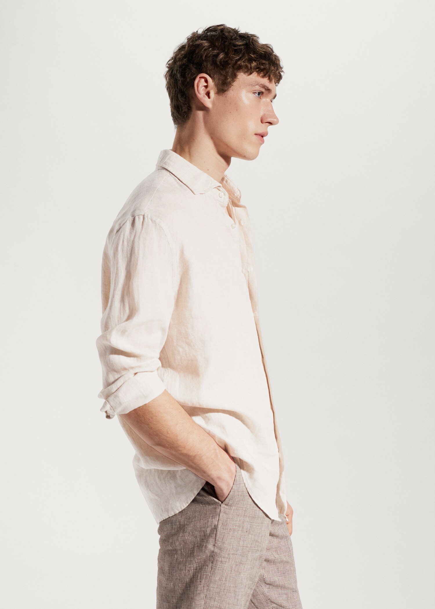 100% linen regular-fit shirt - Details of the article 2