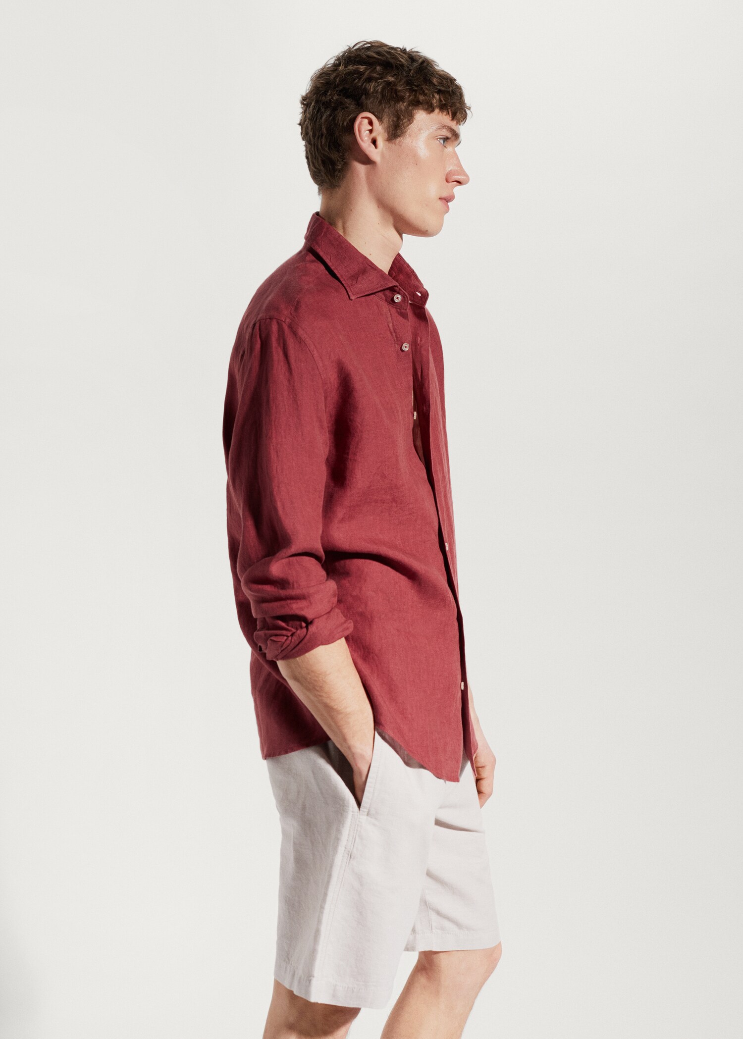 100% linen regular-fit shirt - Details of the article 1