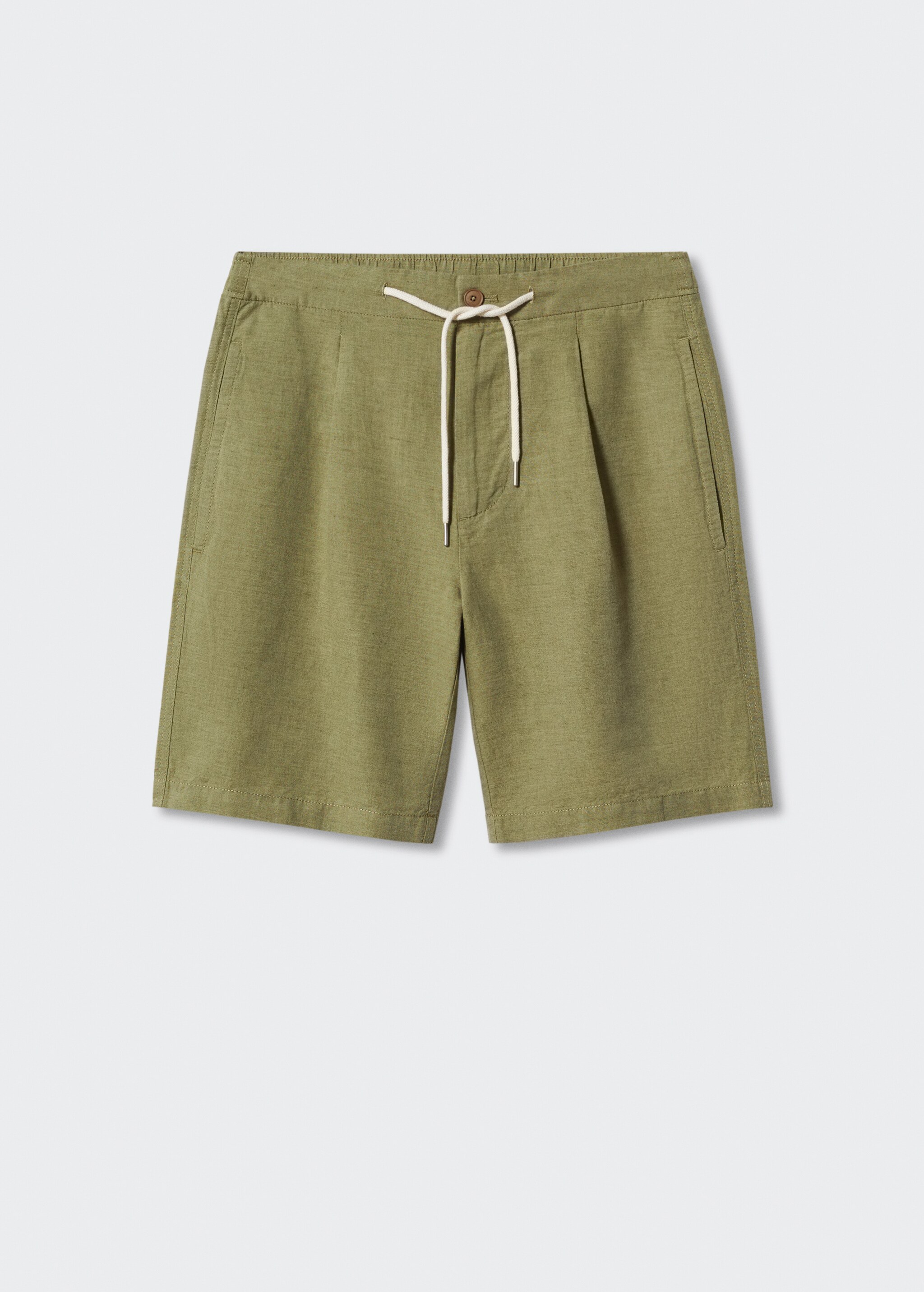Drawstring linen Bermuda shorts - Article without model