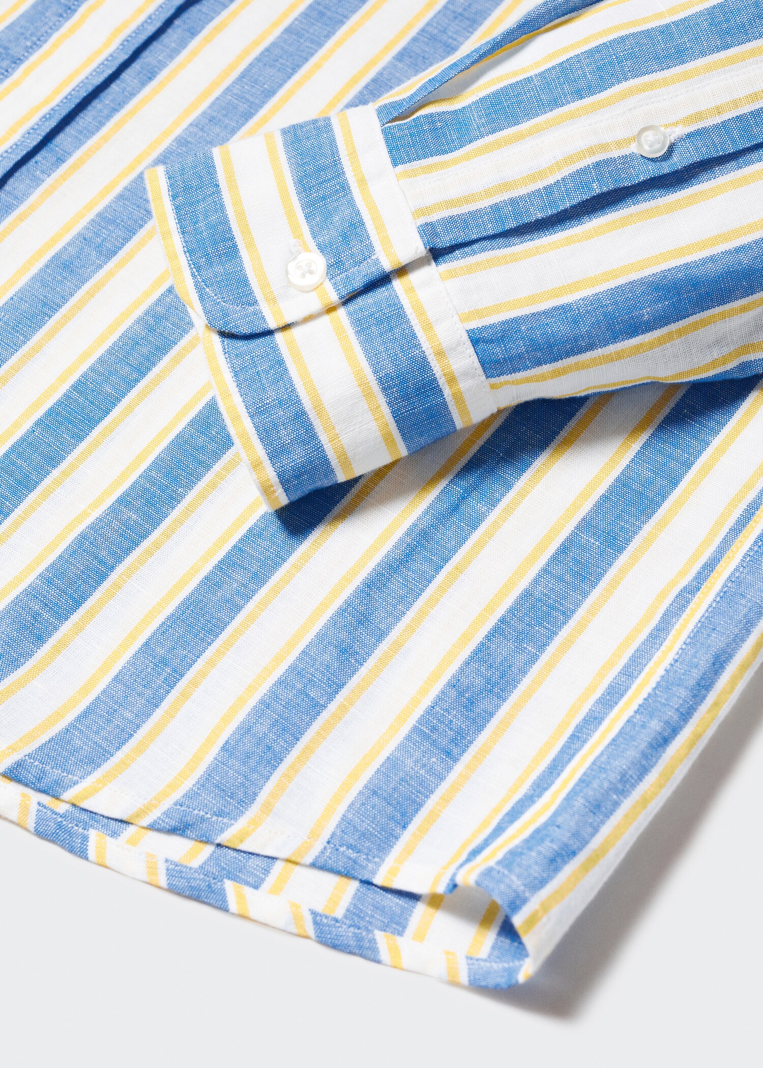 Regular-fit striped linen shirt - Details of the article 8