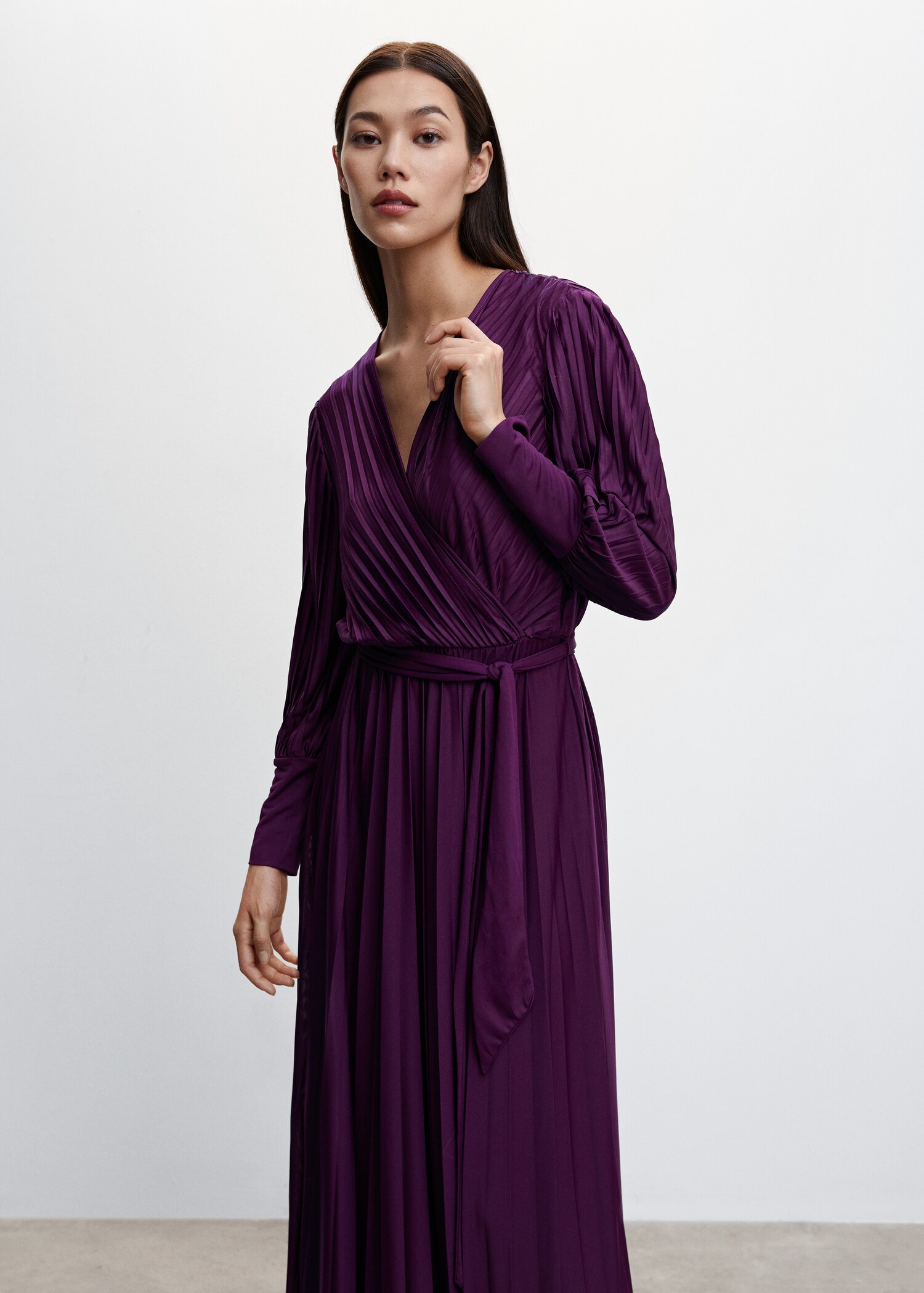 Pleated wrap dress - Medium plane