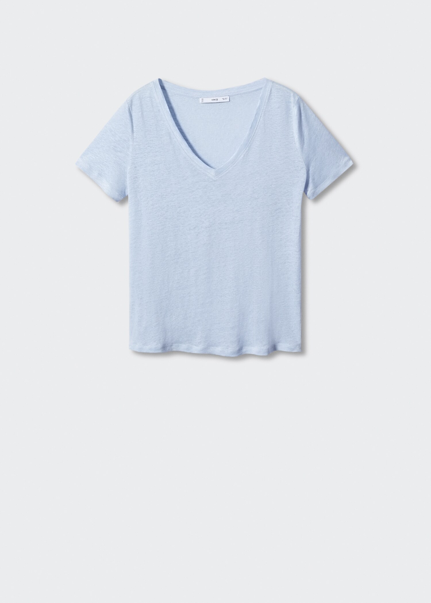Leinen-T-Shirt mit V-Ausschnitt - Artikel ohne Model