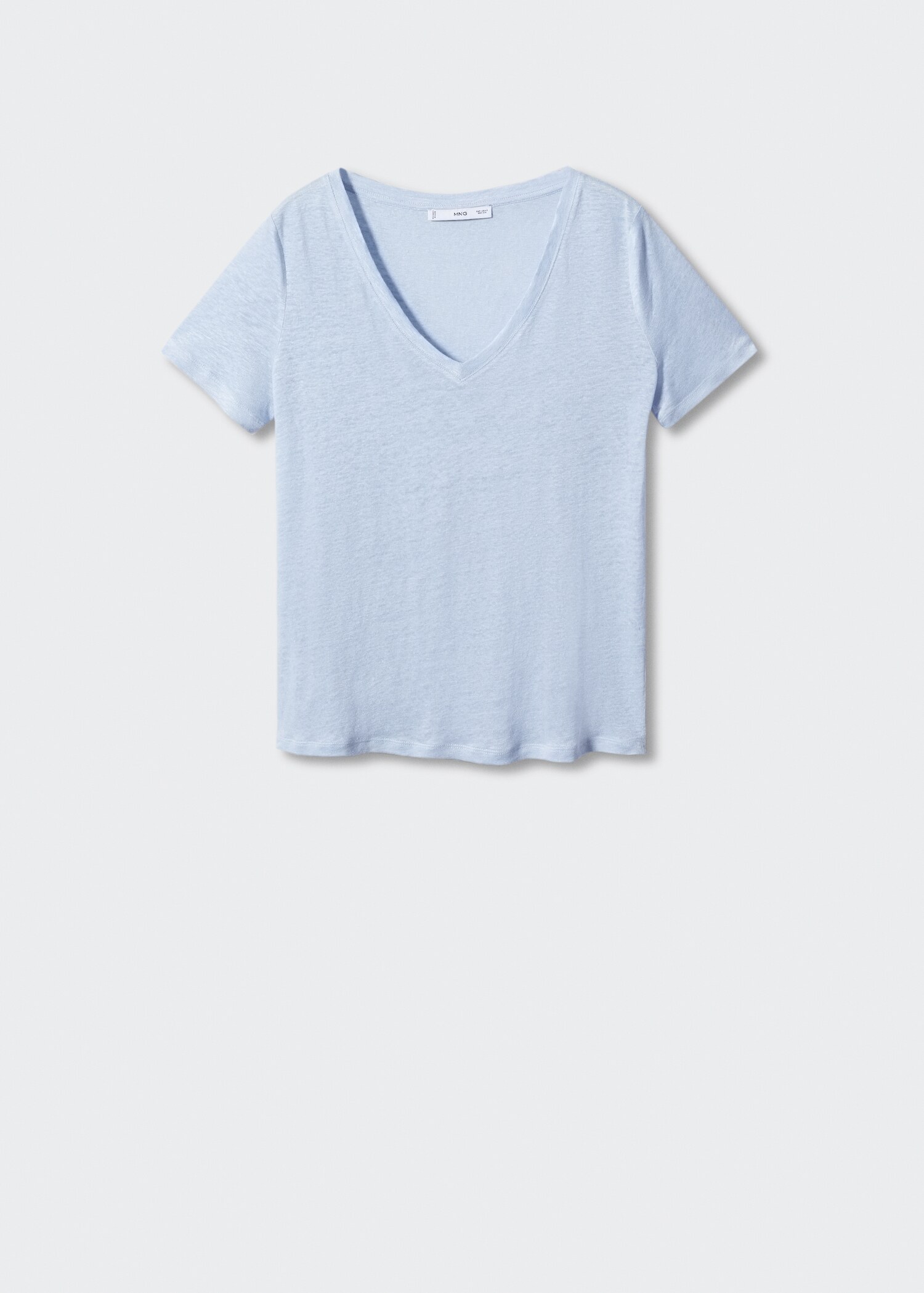 V-neck linen t-shirt - Article without model