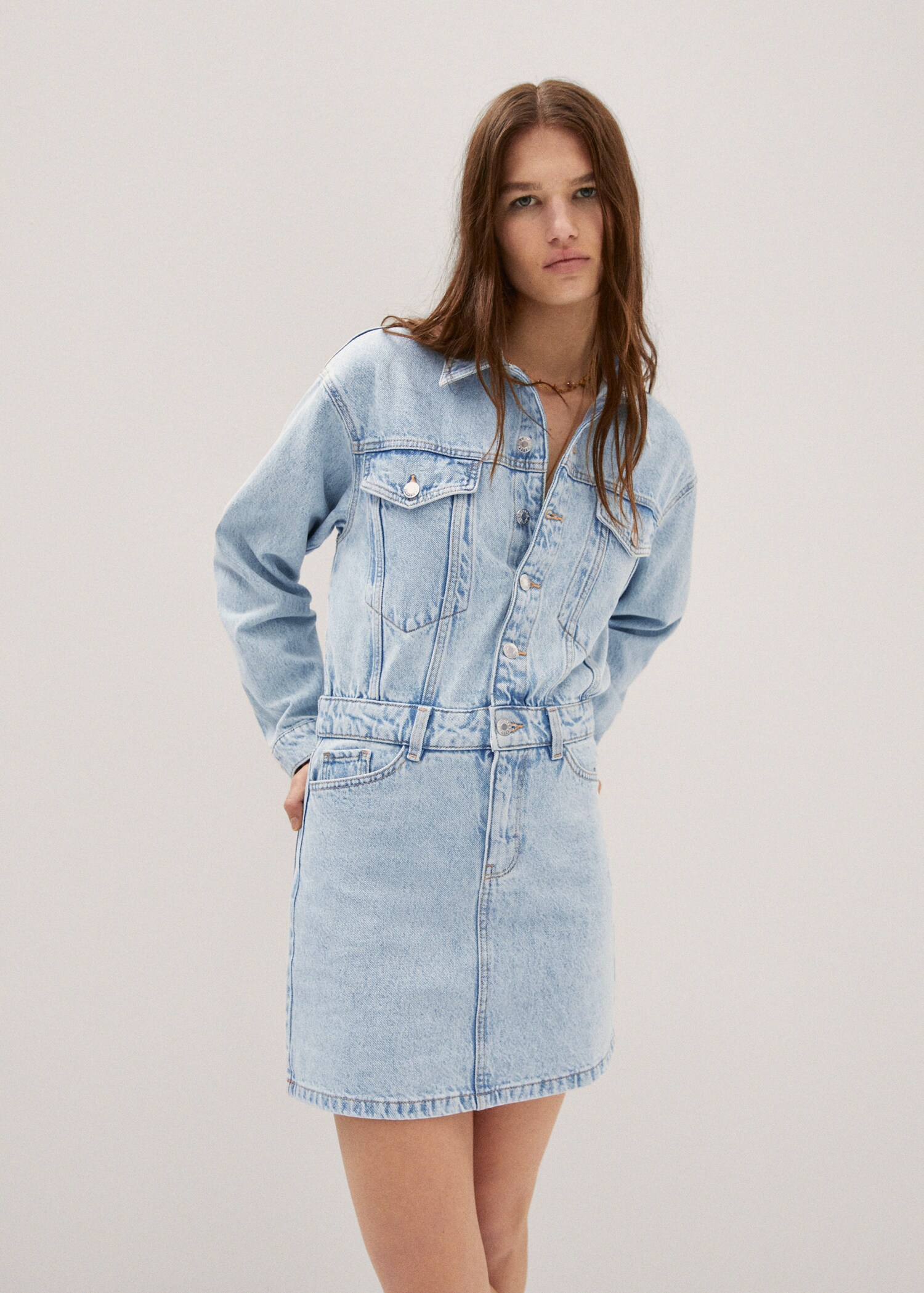 Denim dress with pockets - Medium plane
