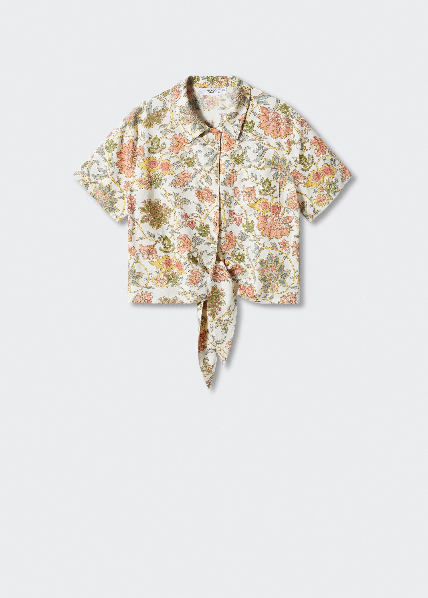 Floral linen-blend shirt - Article without model