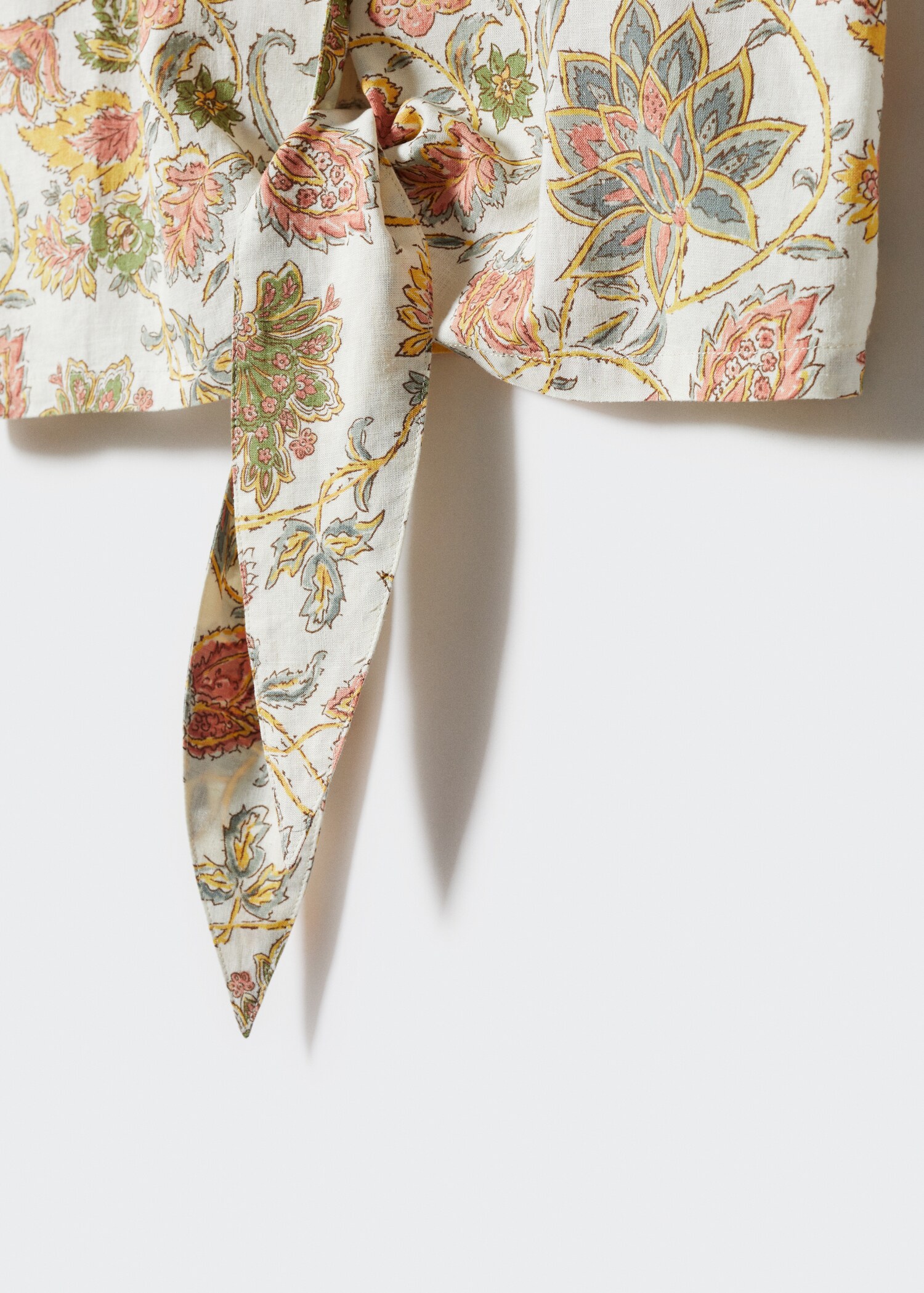 Floral linen-blend shirt - Details of the article 8