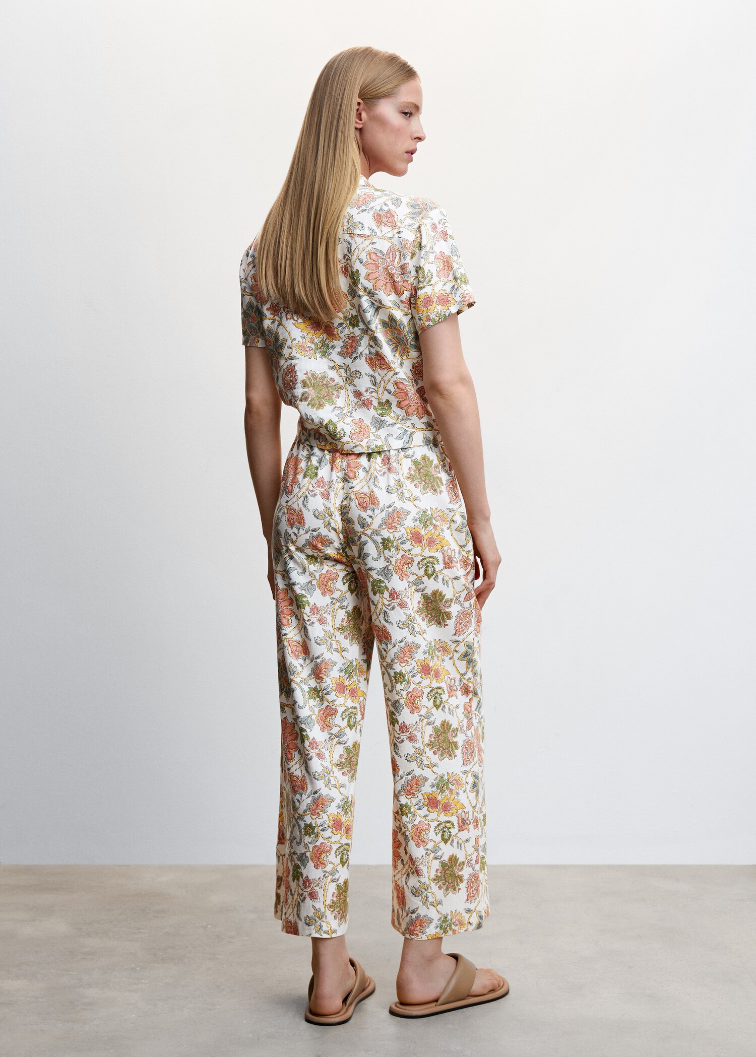 Floral linen-blend shirt - Reverse of the article