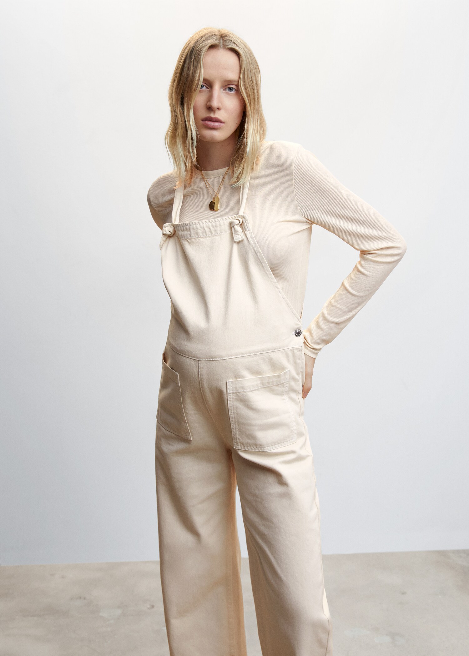 Maternity denim dungarees - Medium plane