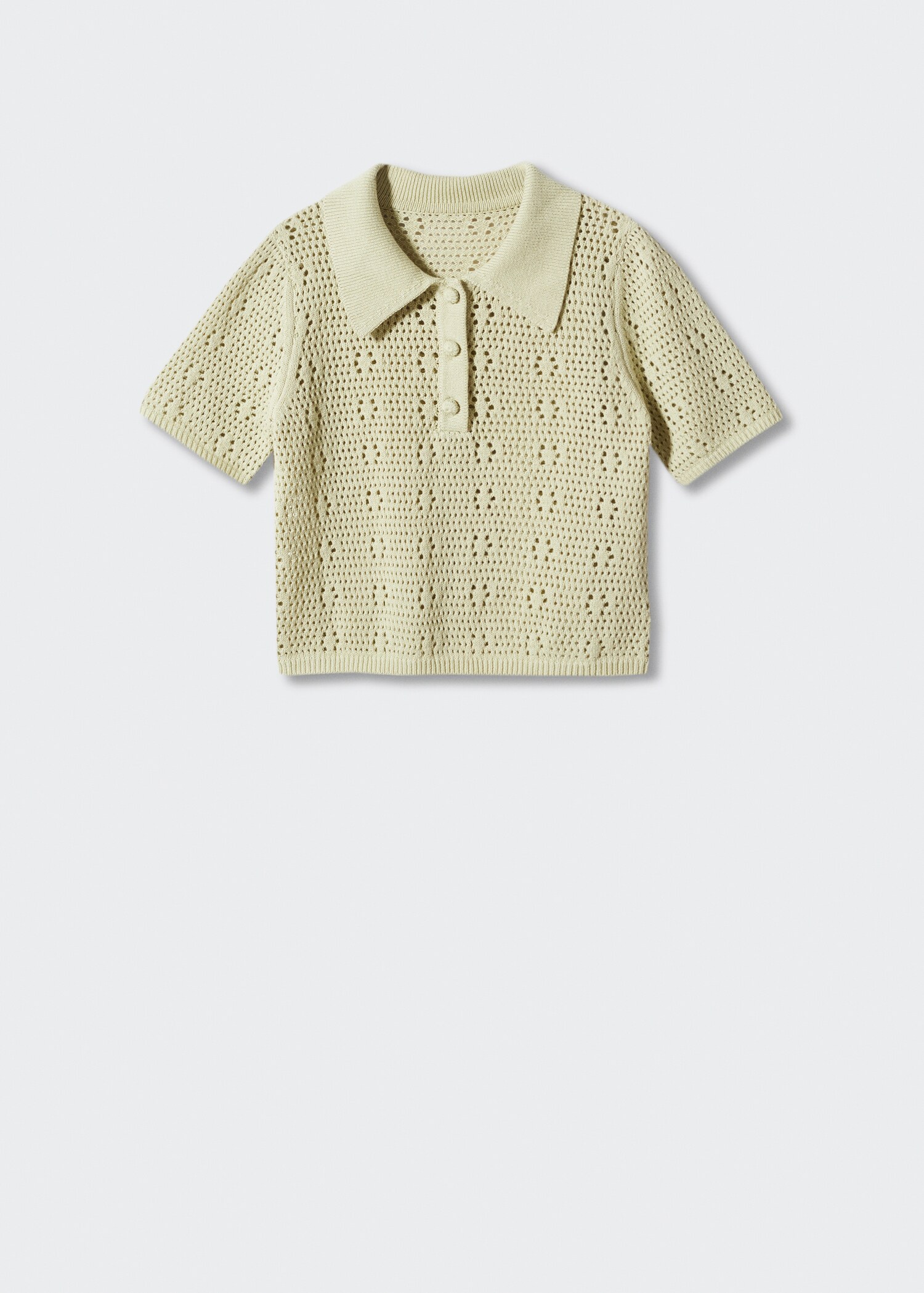 Pull-over maille ajourée col polo - Article sans modèle