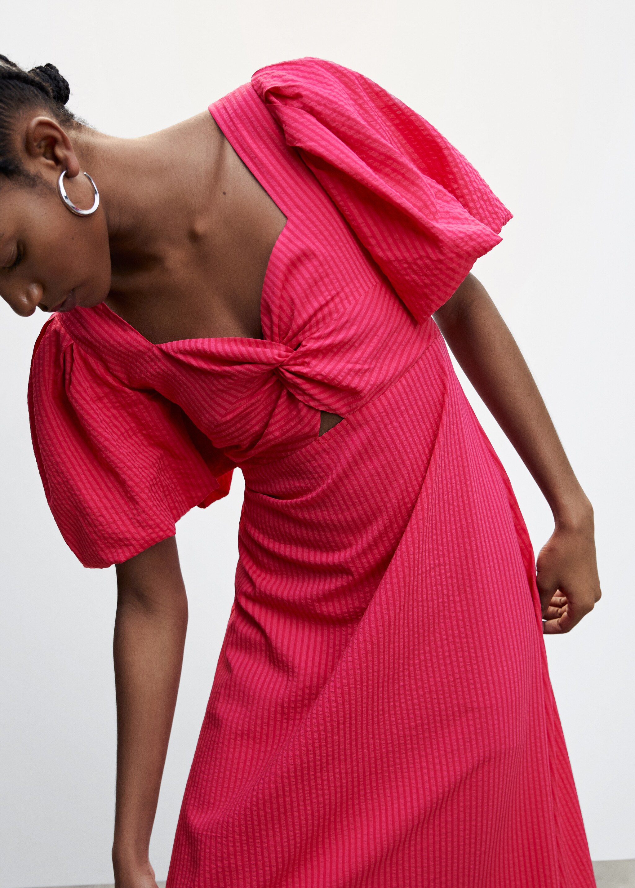 Puffed sleeves texture dress - Details of the article 6