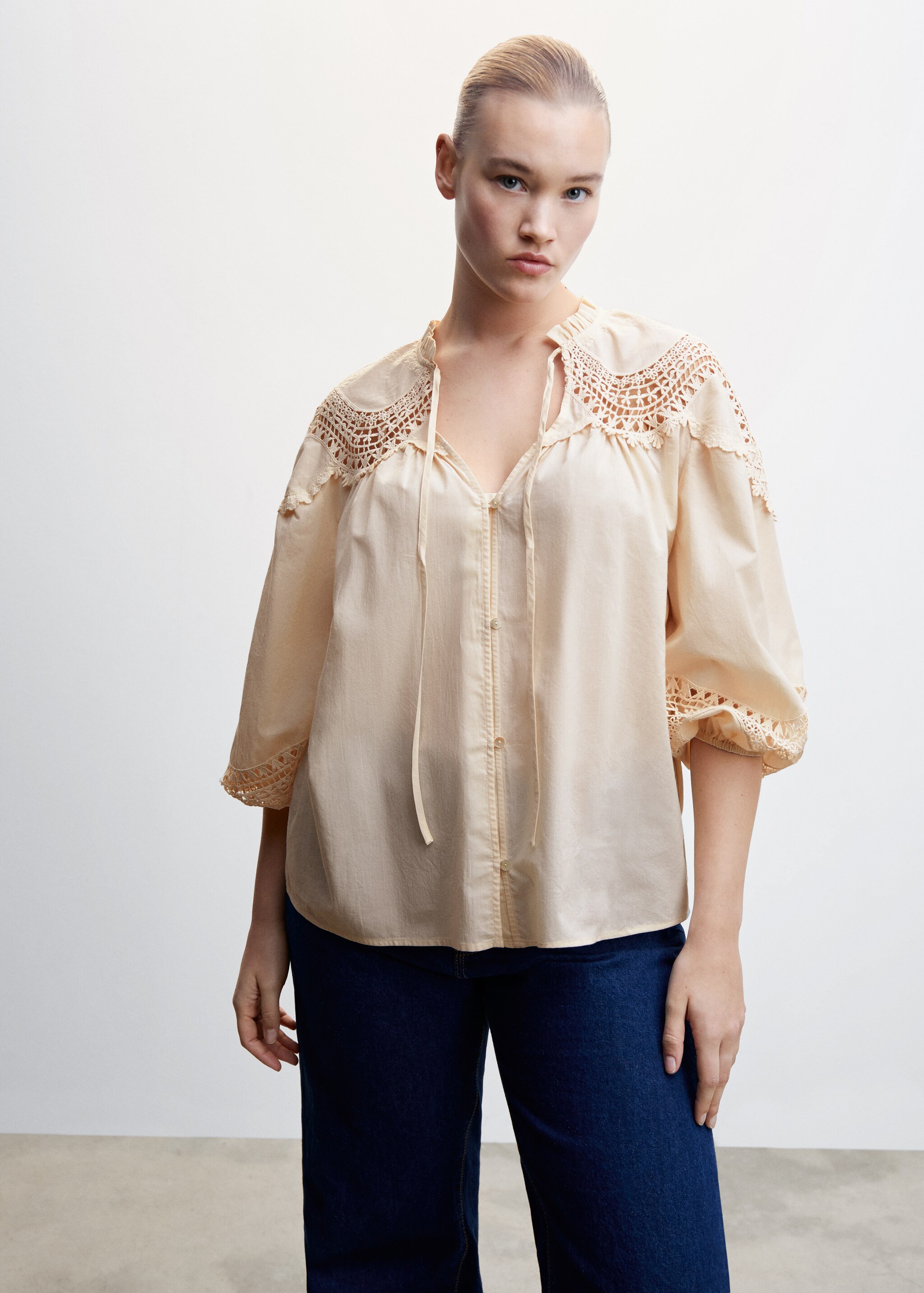 Embroidered cord blouse - Details of the article 5