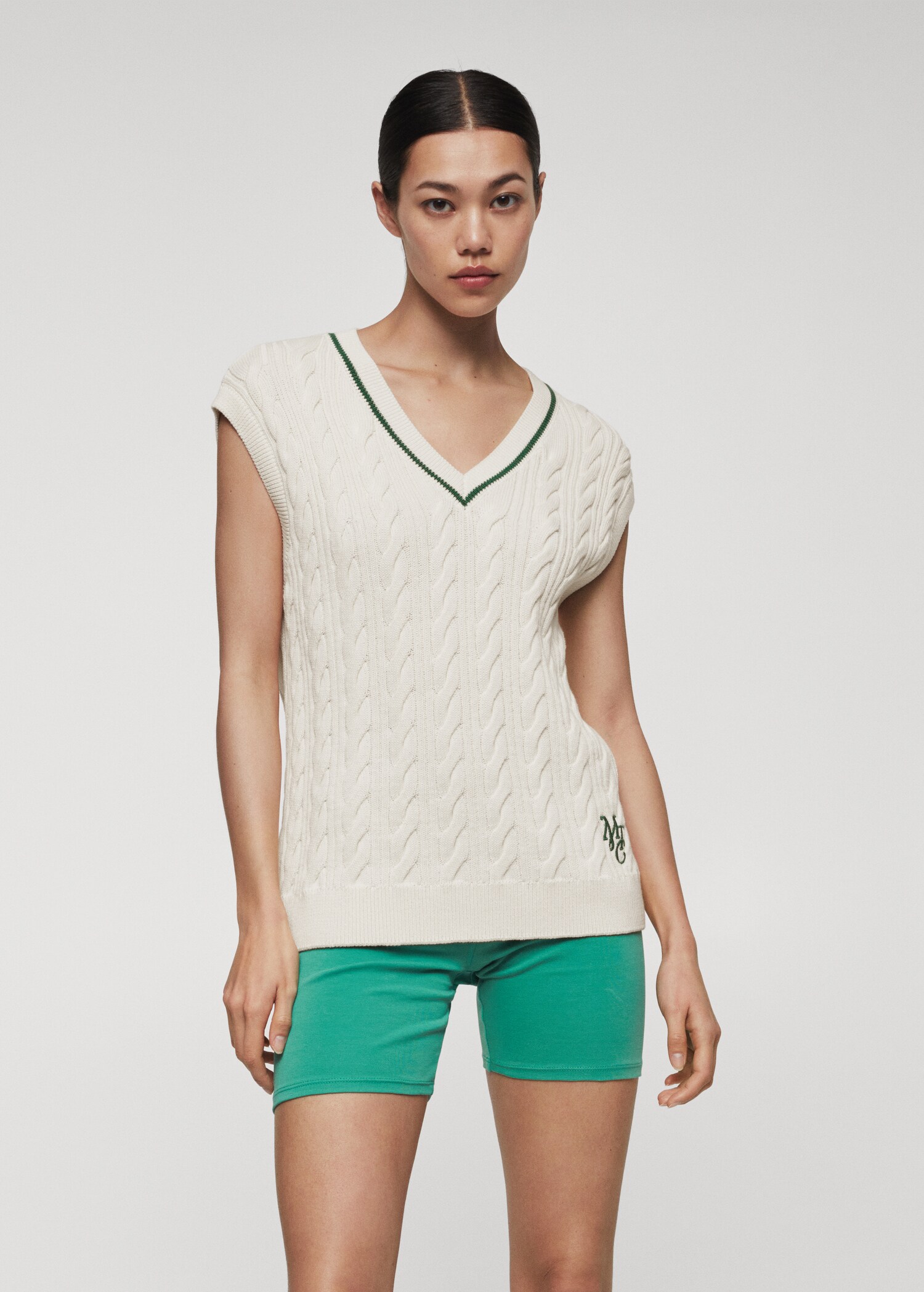 Braided-knit gilet - Medium plane
