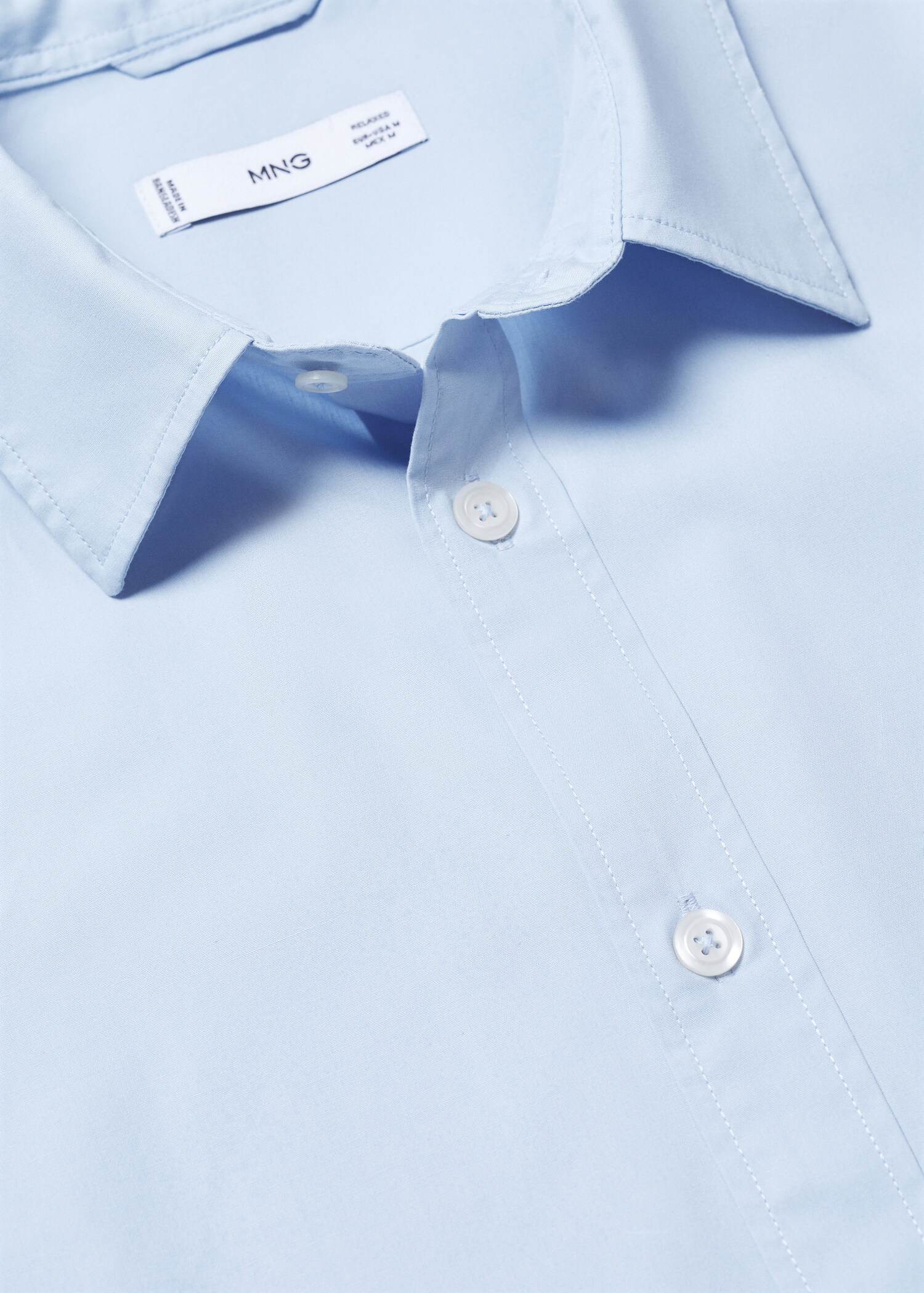 Kurzärmliges Regular Fit-Baumwollhemd - Detail des Artikels 8