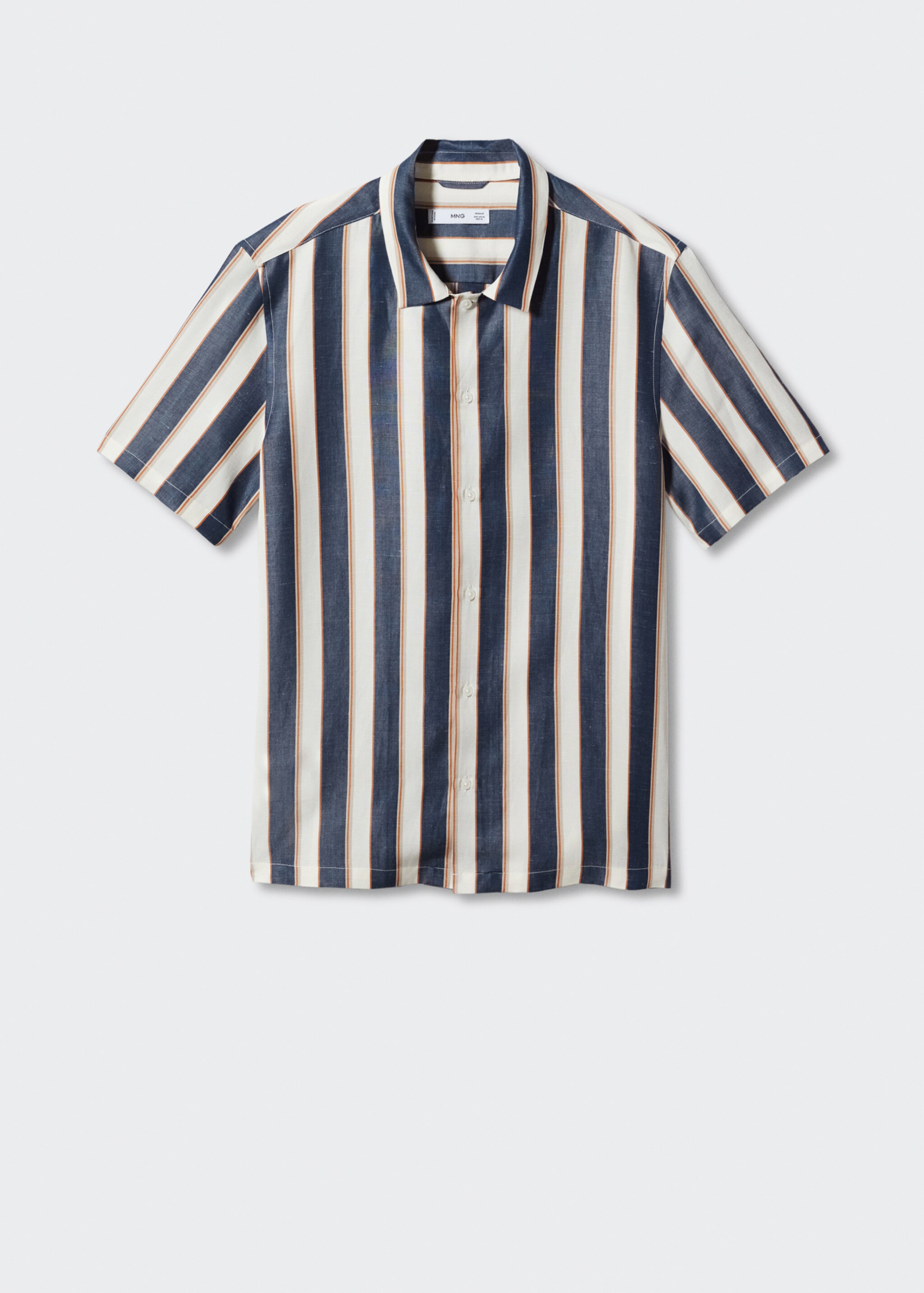 Short sleeve striped shirt - Article without model, Dark Navy. Ref: 47047822-00.
