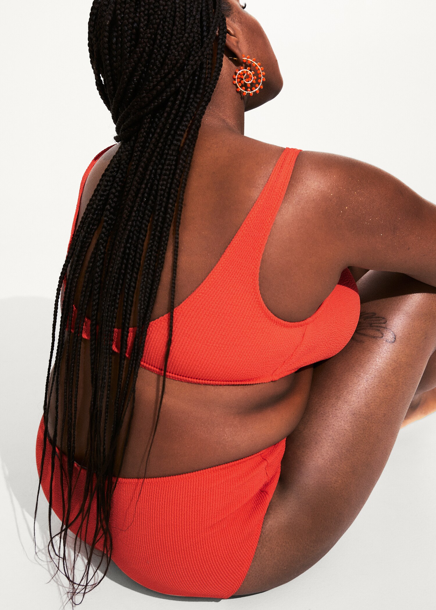 High-waist textured bikini bottoms - Details of the article 6