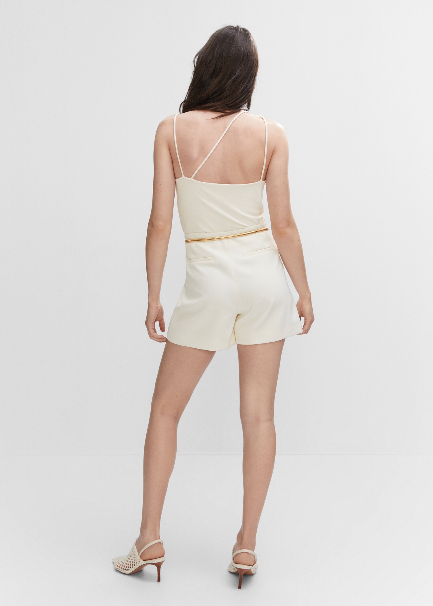 Asymmetrical top with draped neckline - Reverse of the article
