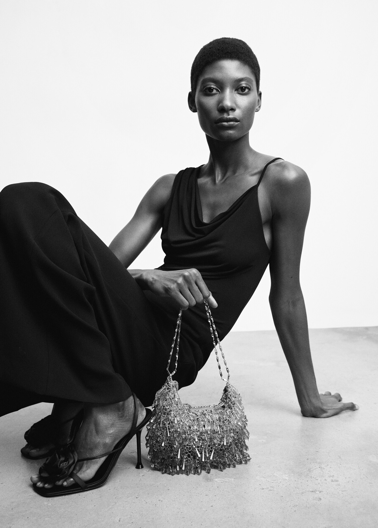 Asymmetrical top with draped neckline - Details of the article 2