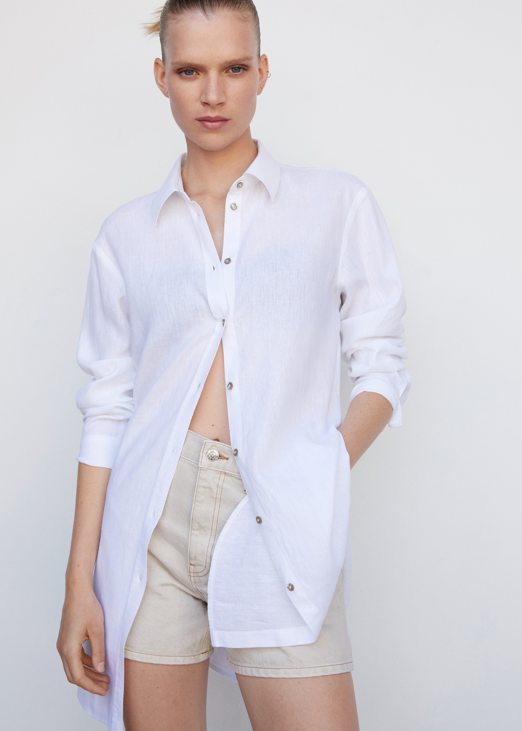 Linen oversized shirt - Medium plane