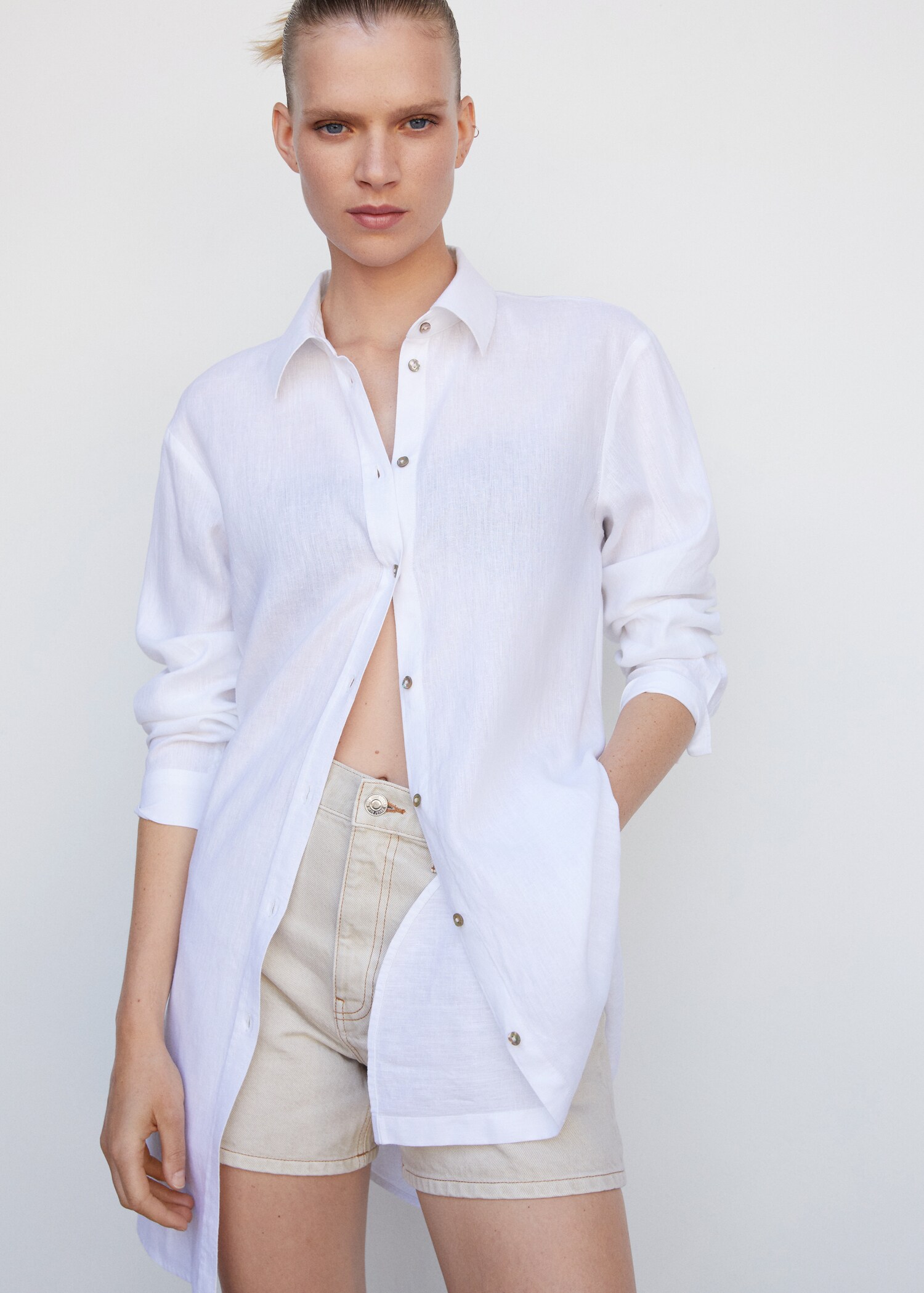 Chemise lin oversize - Plan moyen