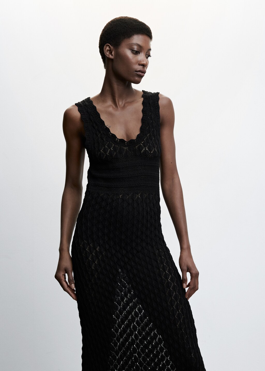 Vestido largo calado Mujer MANGO OUTLET EE.UU