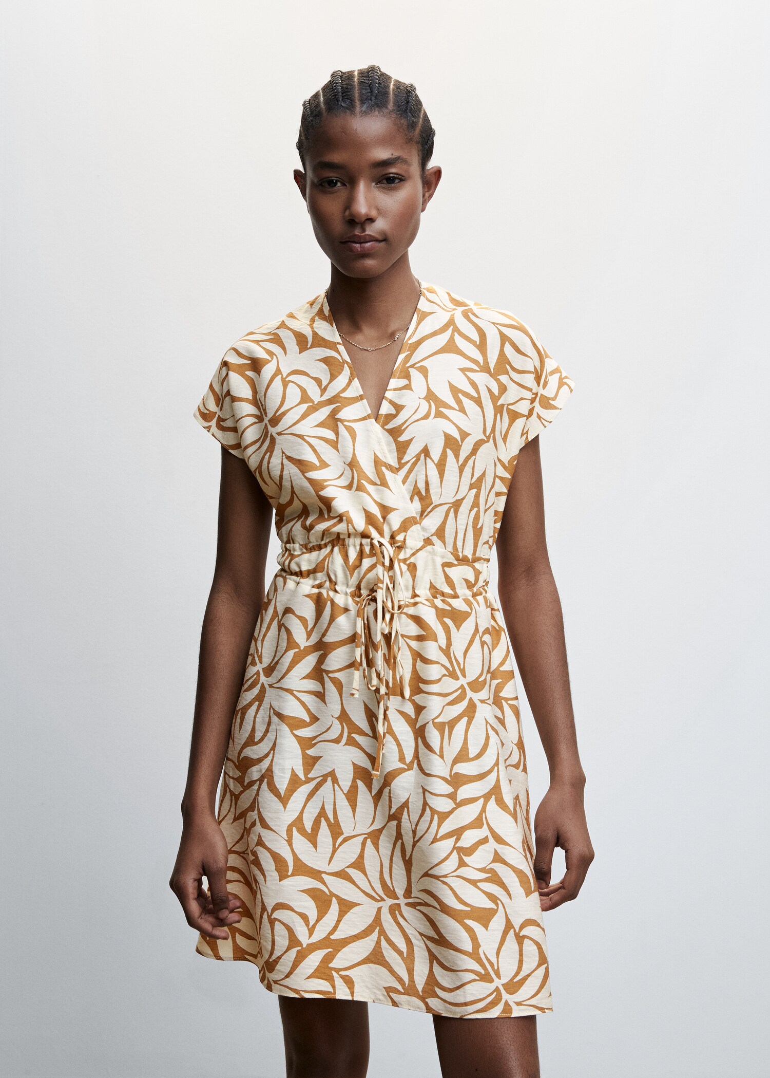 Printed double-bow dress - Medium plane