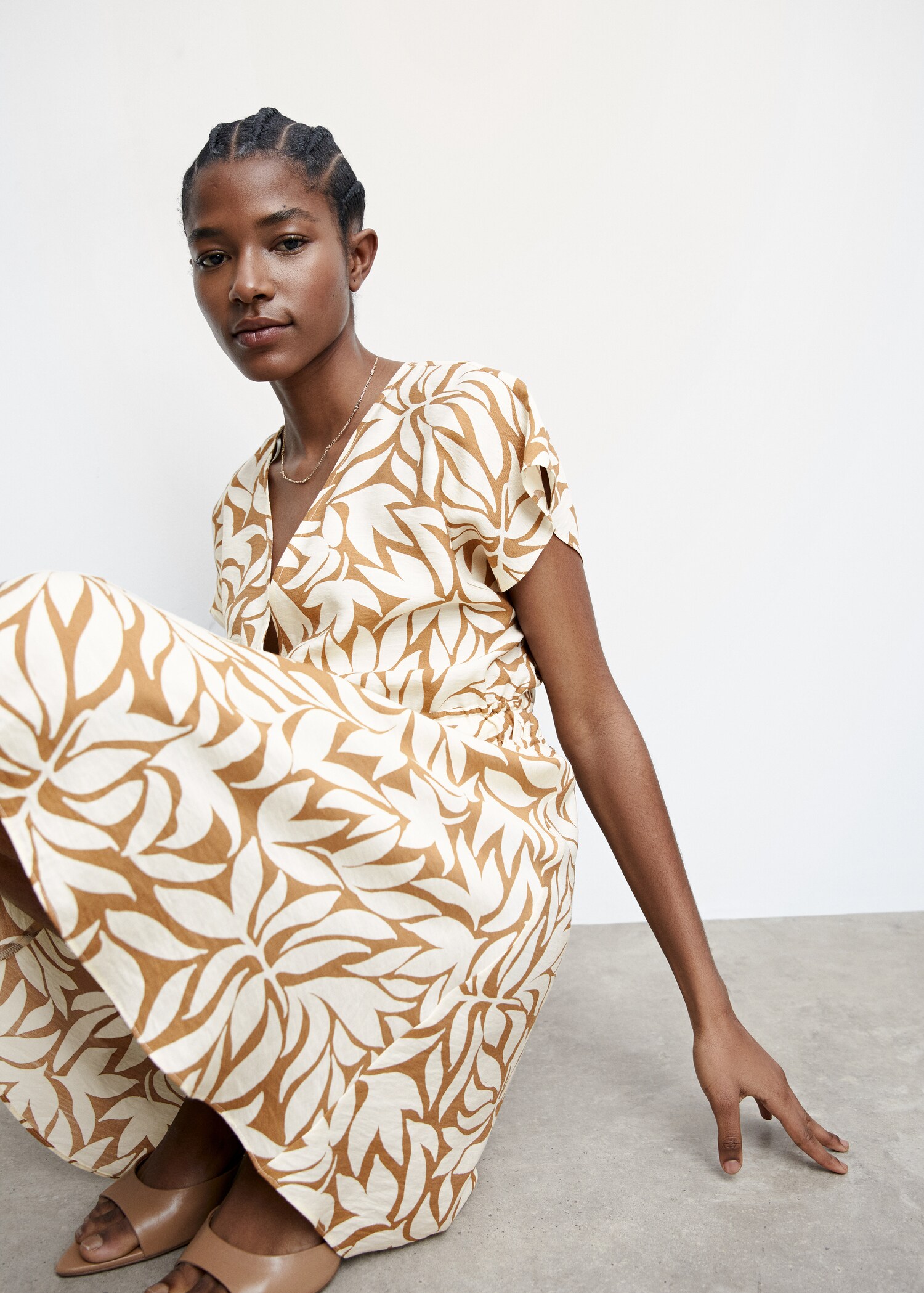 Printed double-bow dress - Details of the article 2