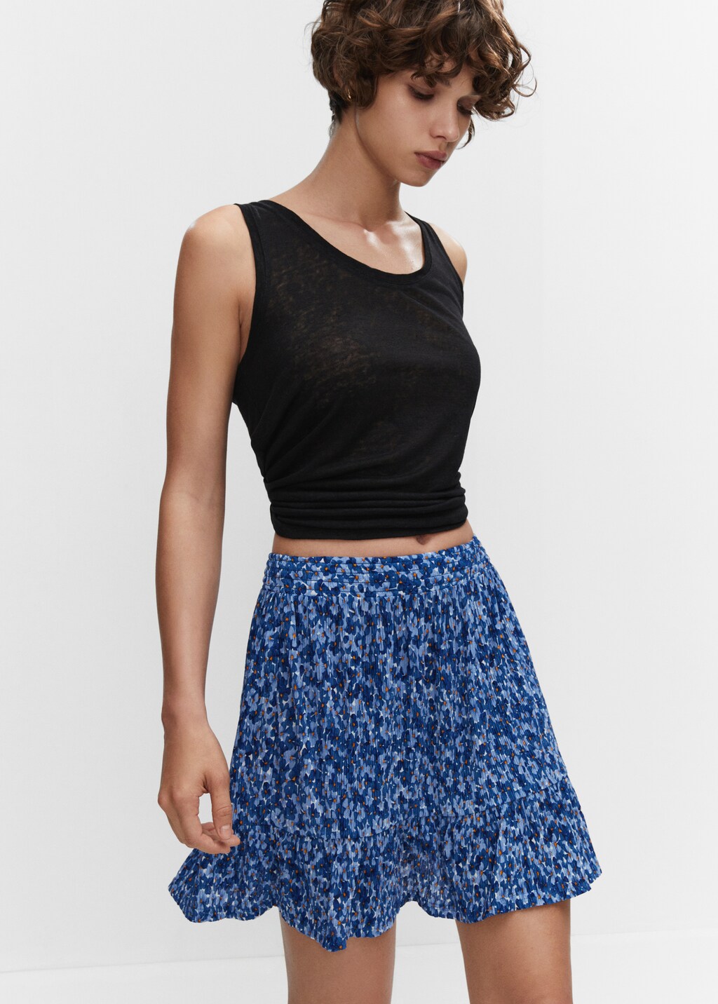 Jupe imprimee texturee Femme MANGO OUTLET France metropolitaine