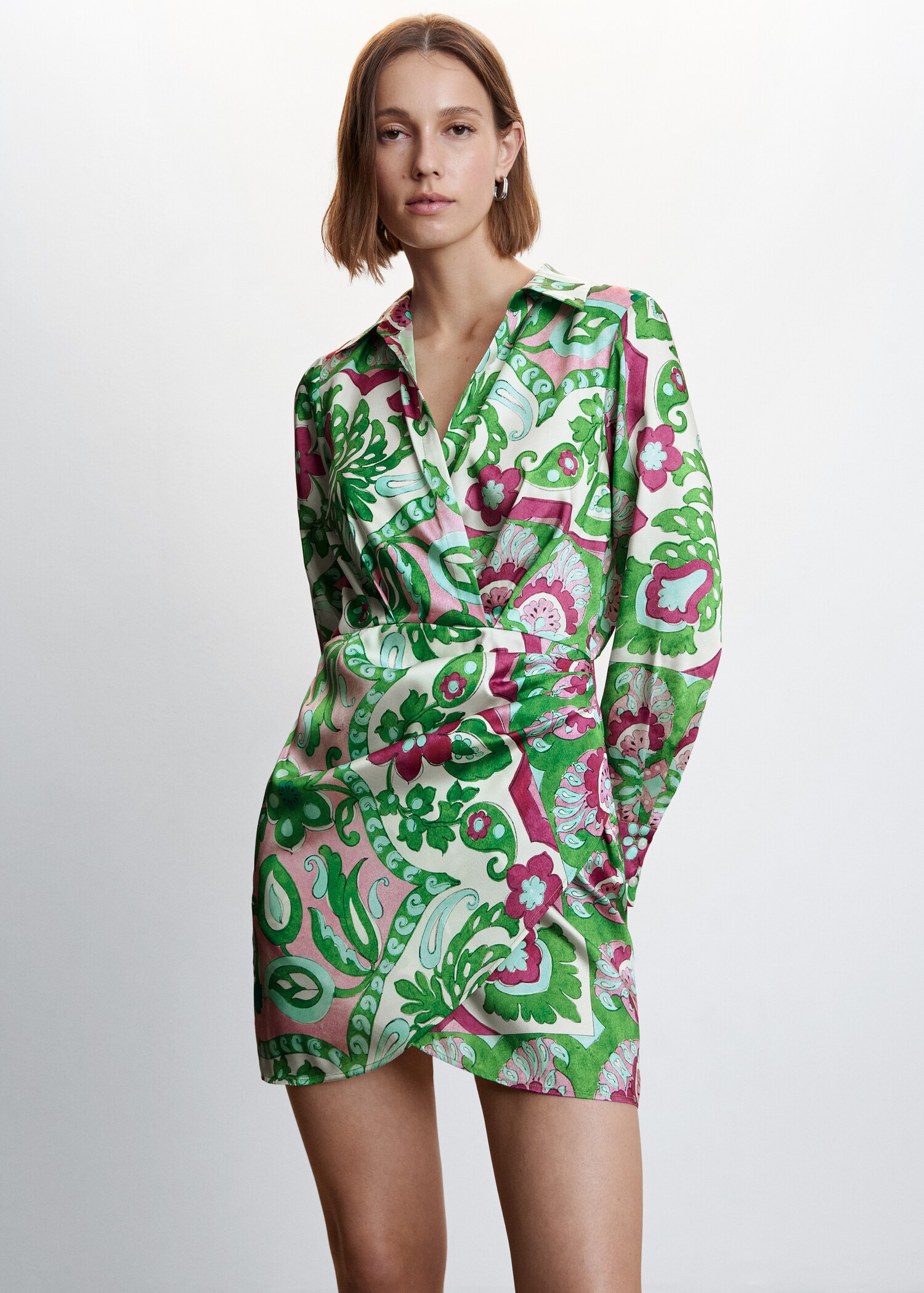 Wrapped satin dress - Medium plane