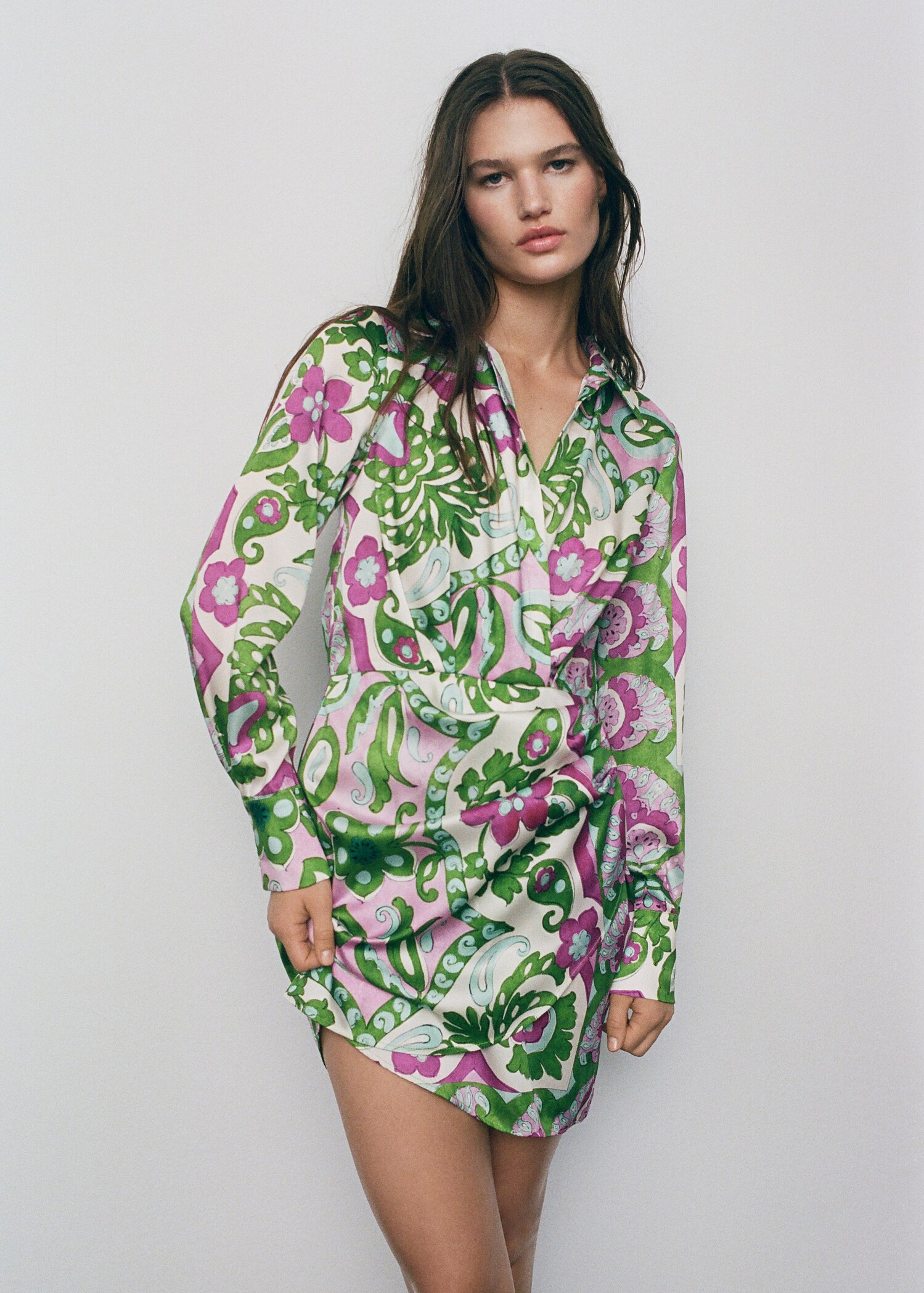 Wrapped satin dress - Details of the article 6
