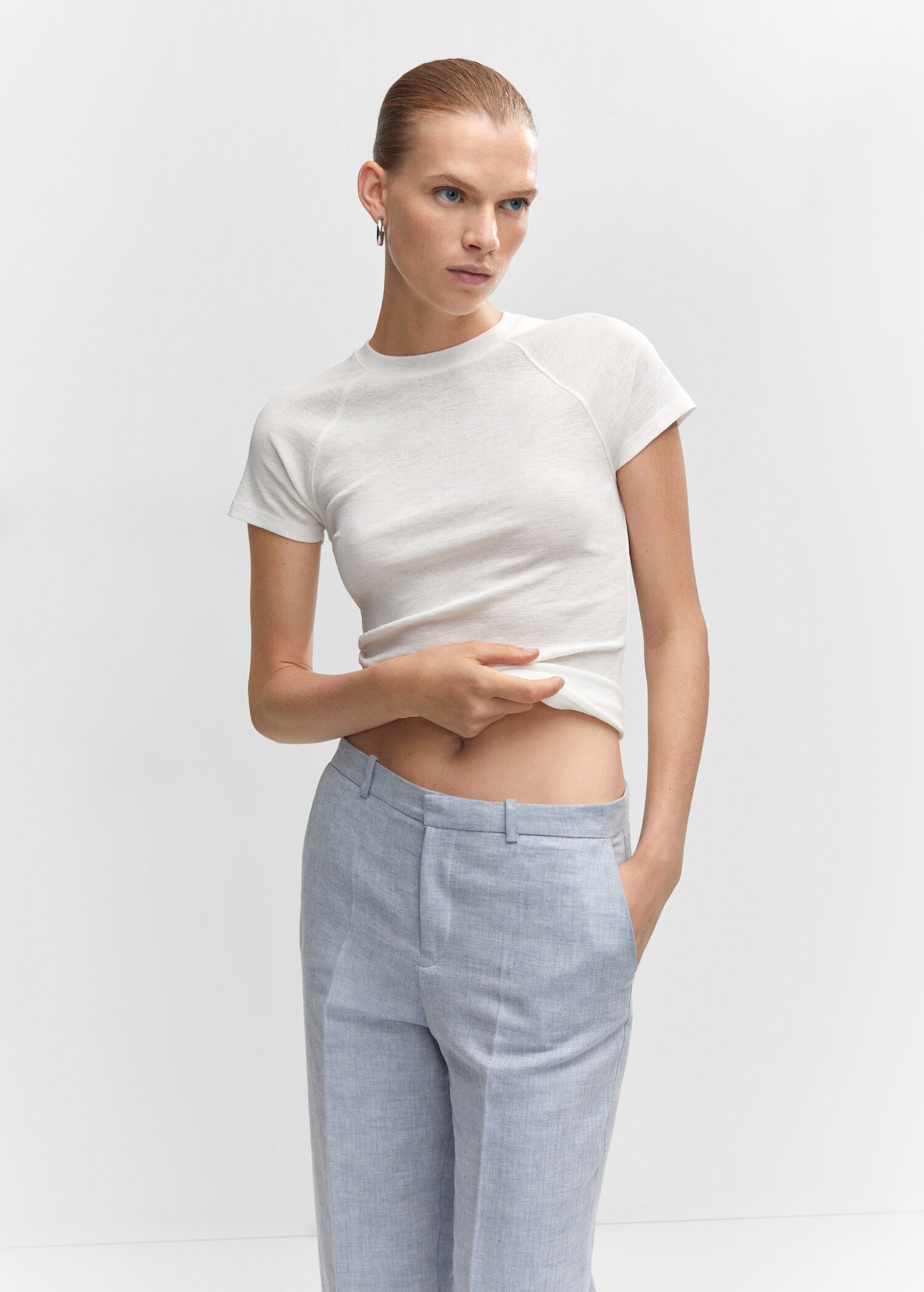 Pantalon lin texturé - Détail de l'article 1