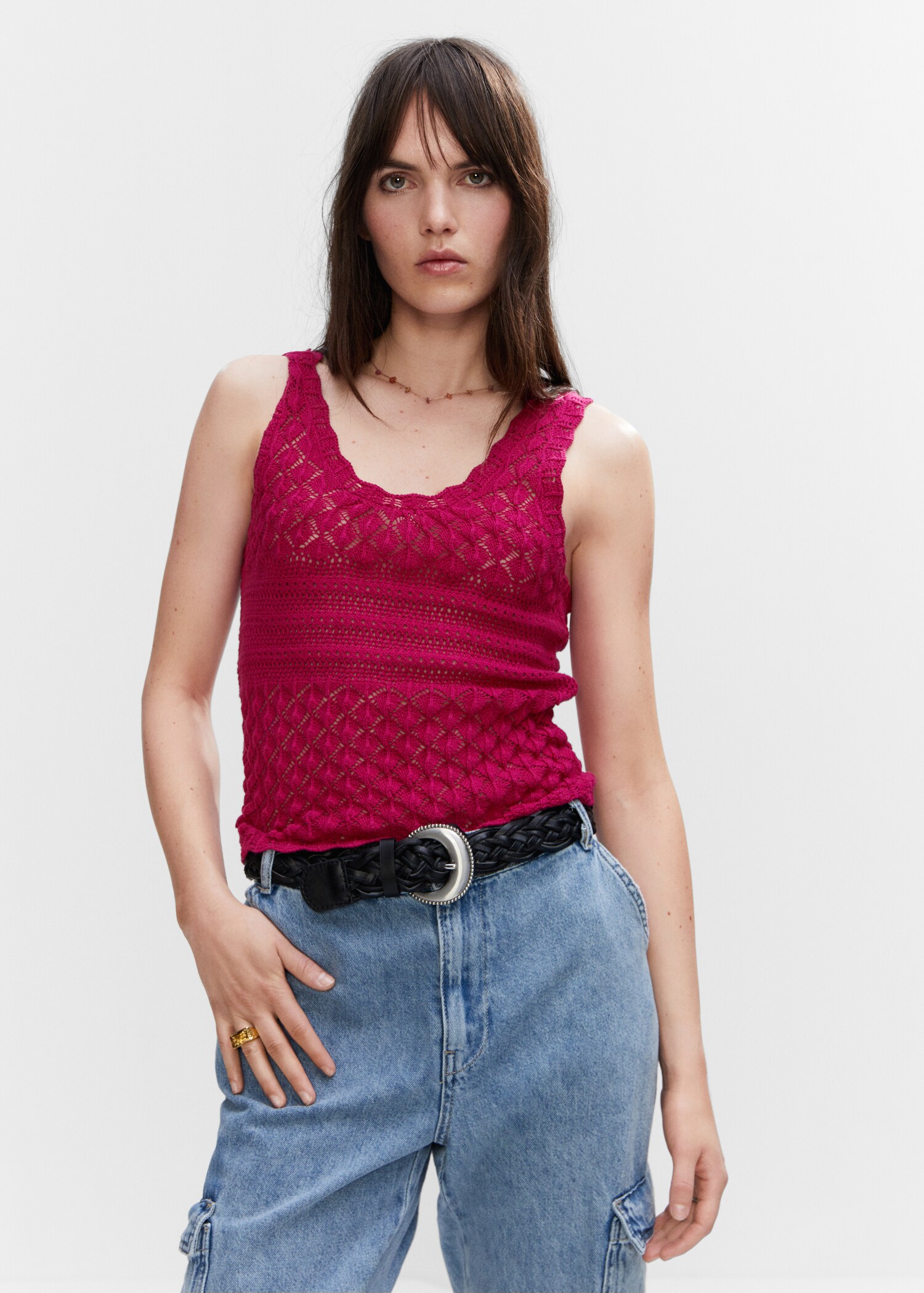 Openwork details knit top - Medium plane
