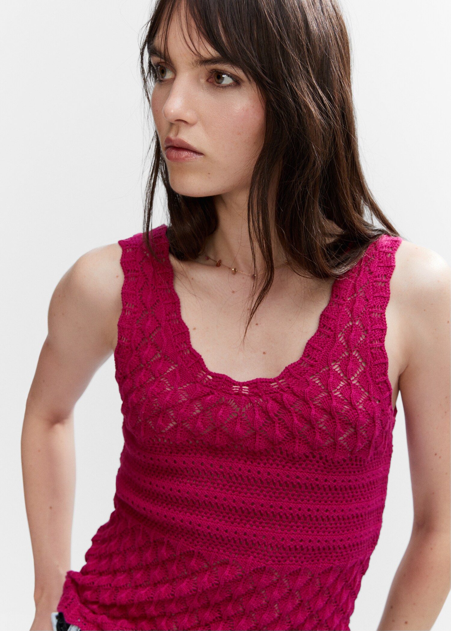 Openwork details knit top - Details of the article 1