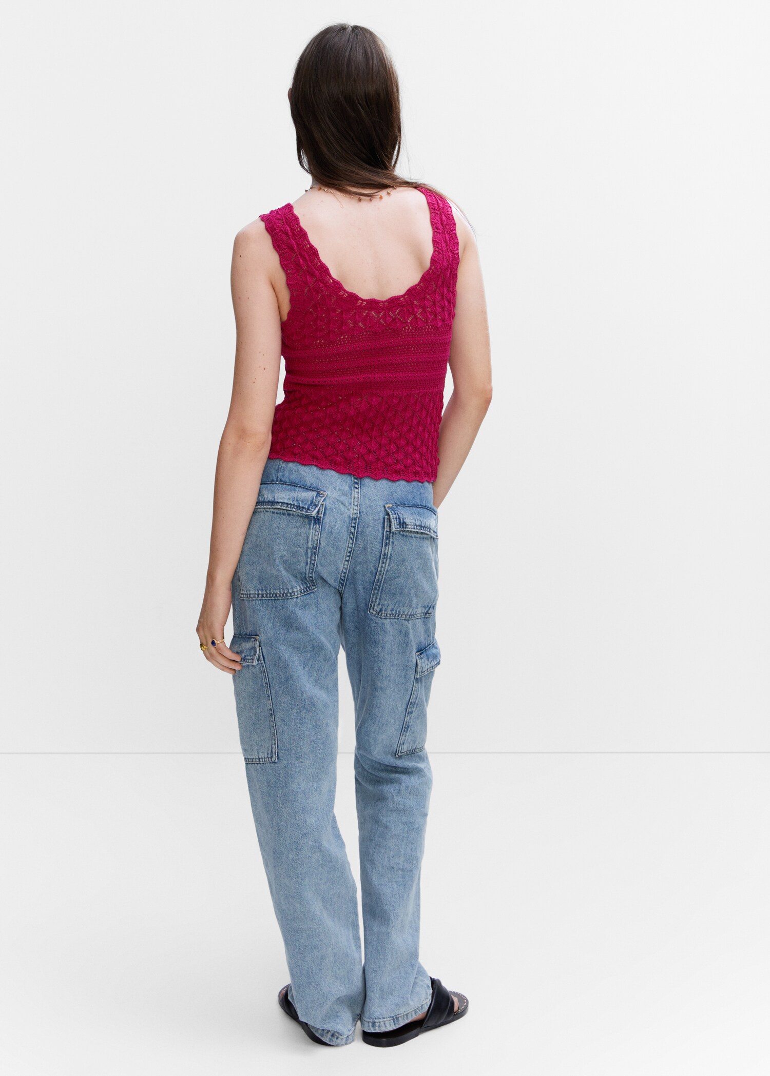 Openwork details knit top - Reverse of the article