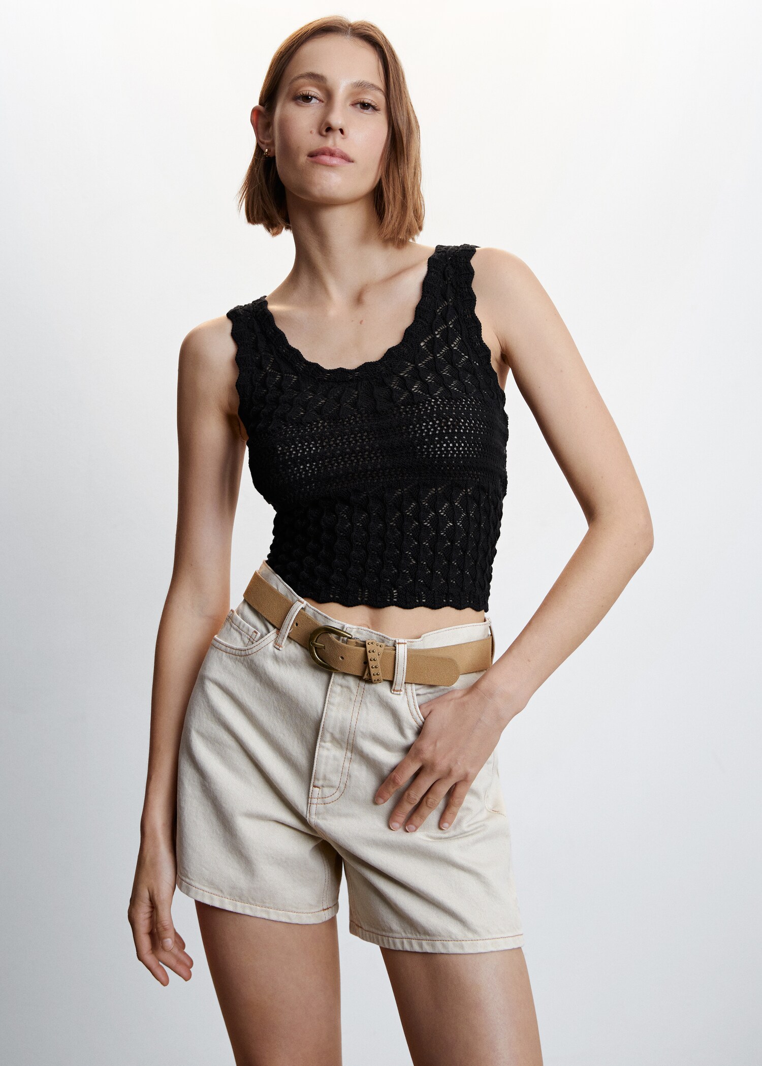 Openwork details knit top - Medium plane