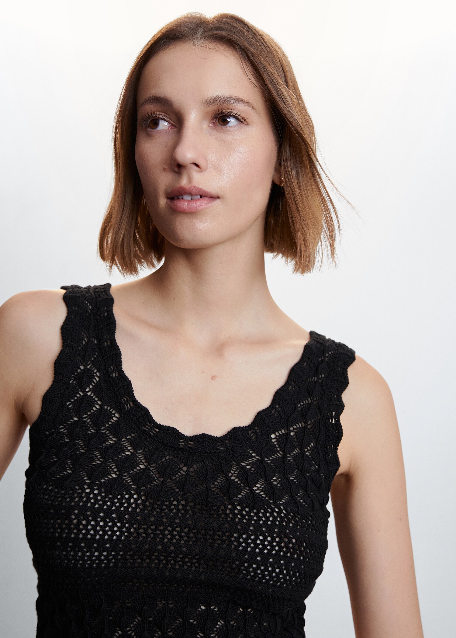 Openwork details knit top - Details of the article 1