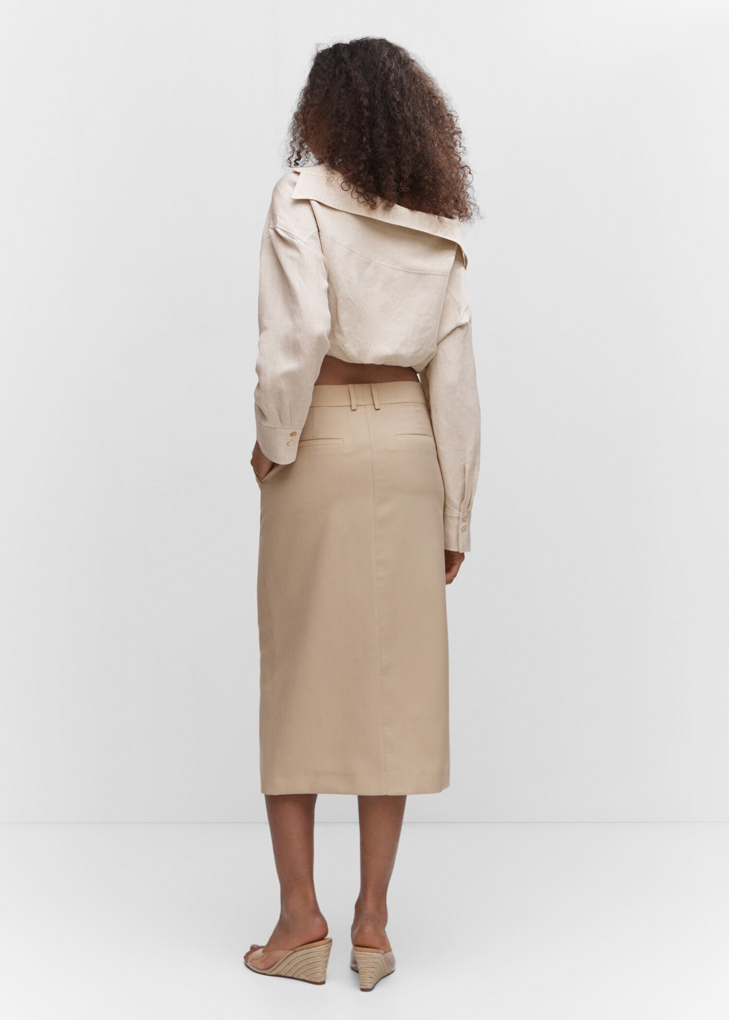 Lyocell skirt with slit - Reverse of the article