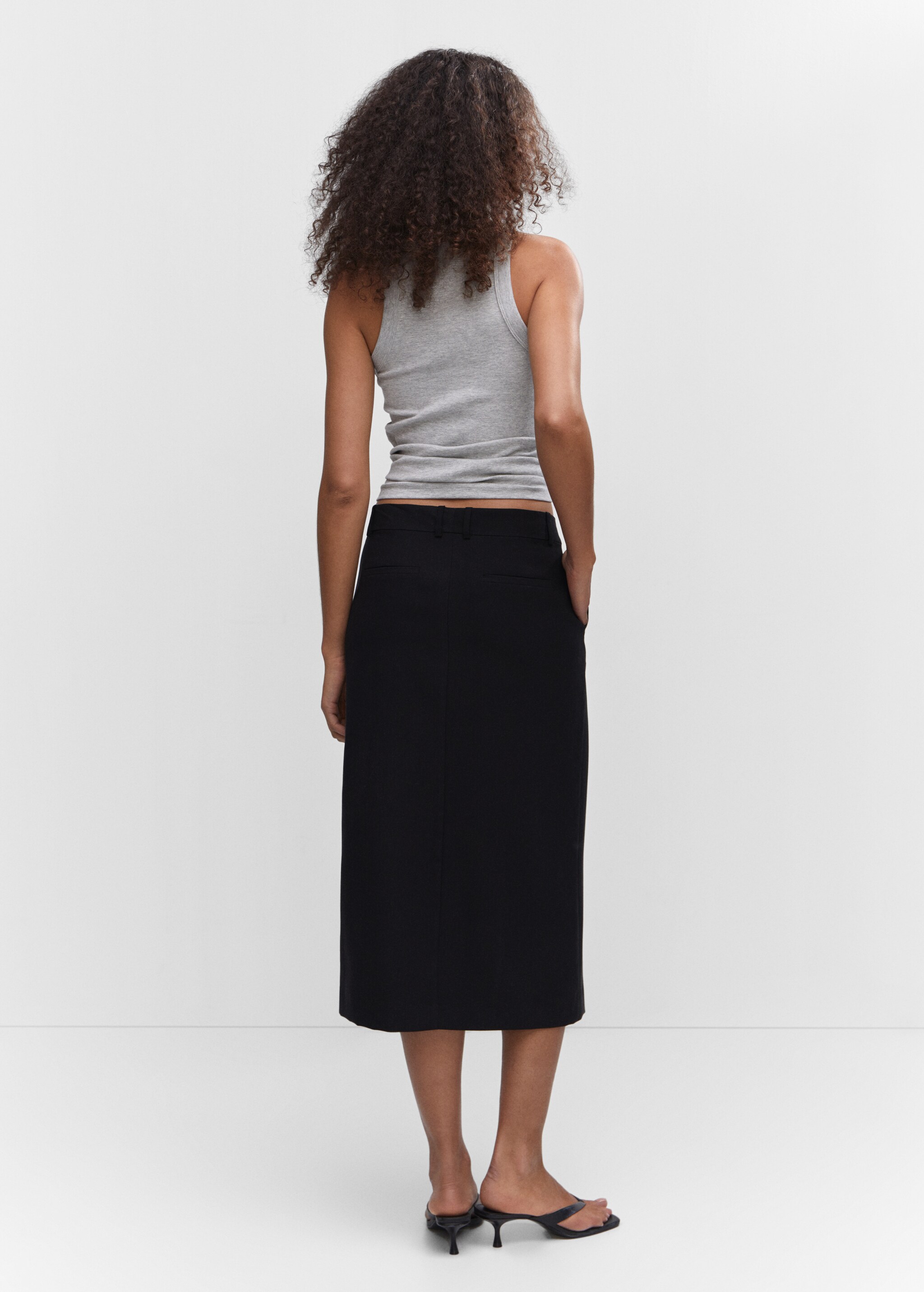 Lyocell skirt with slit - Reverse of the article