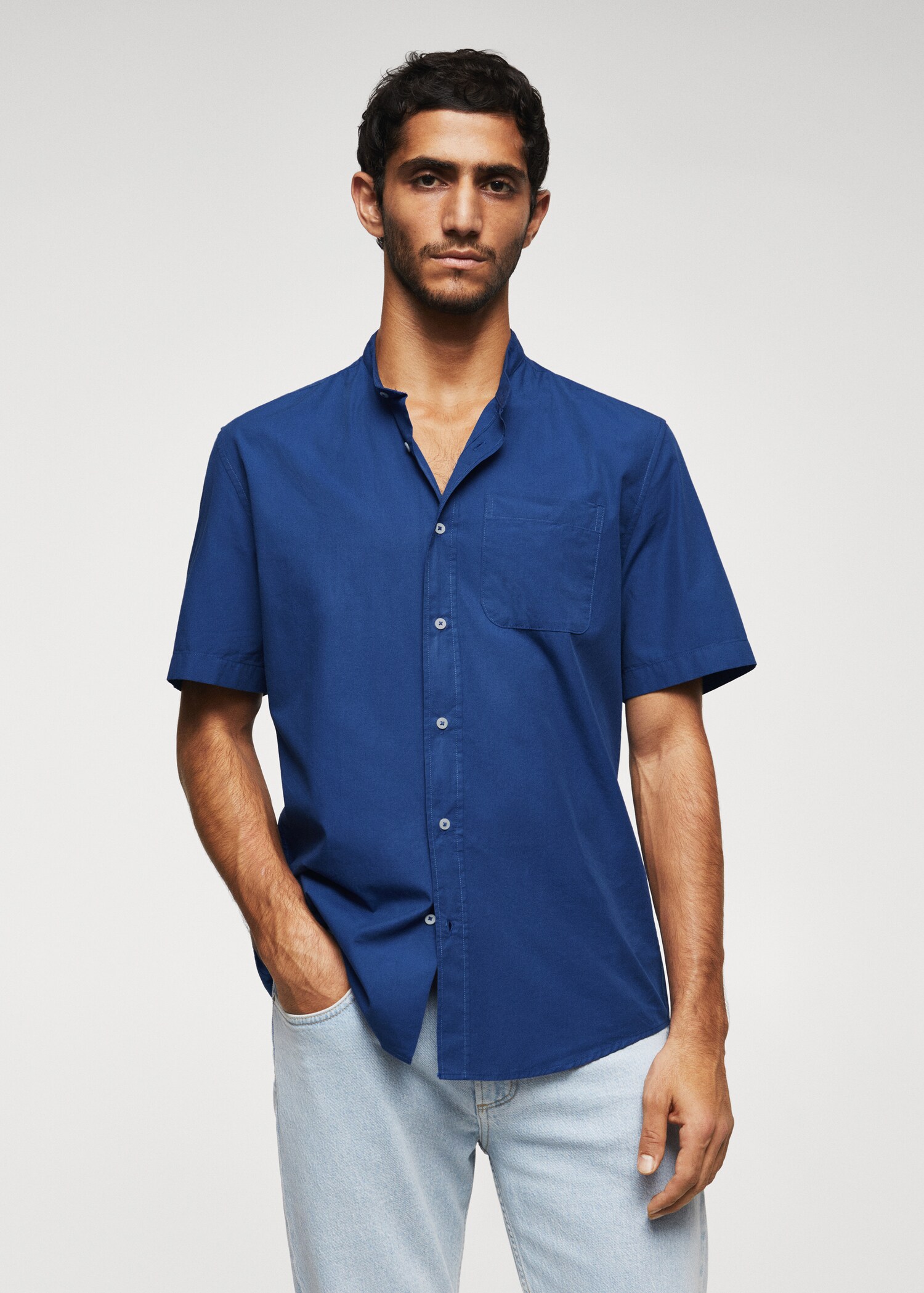 Camicia cotone collo coreana - Piano medio