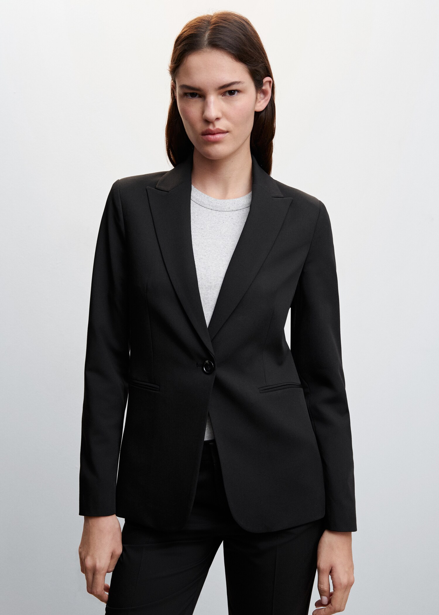 Fitted suit blazer - Medium plane